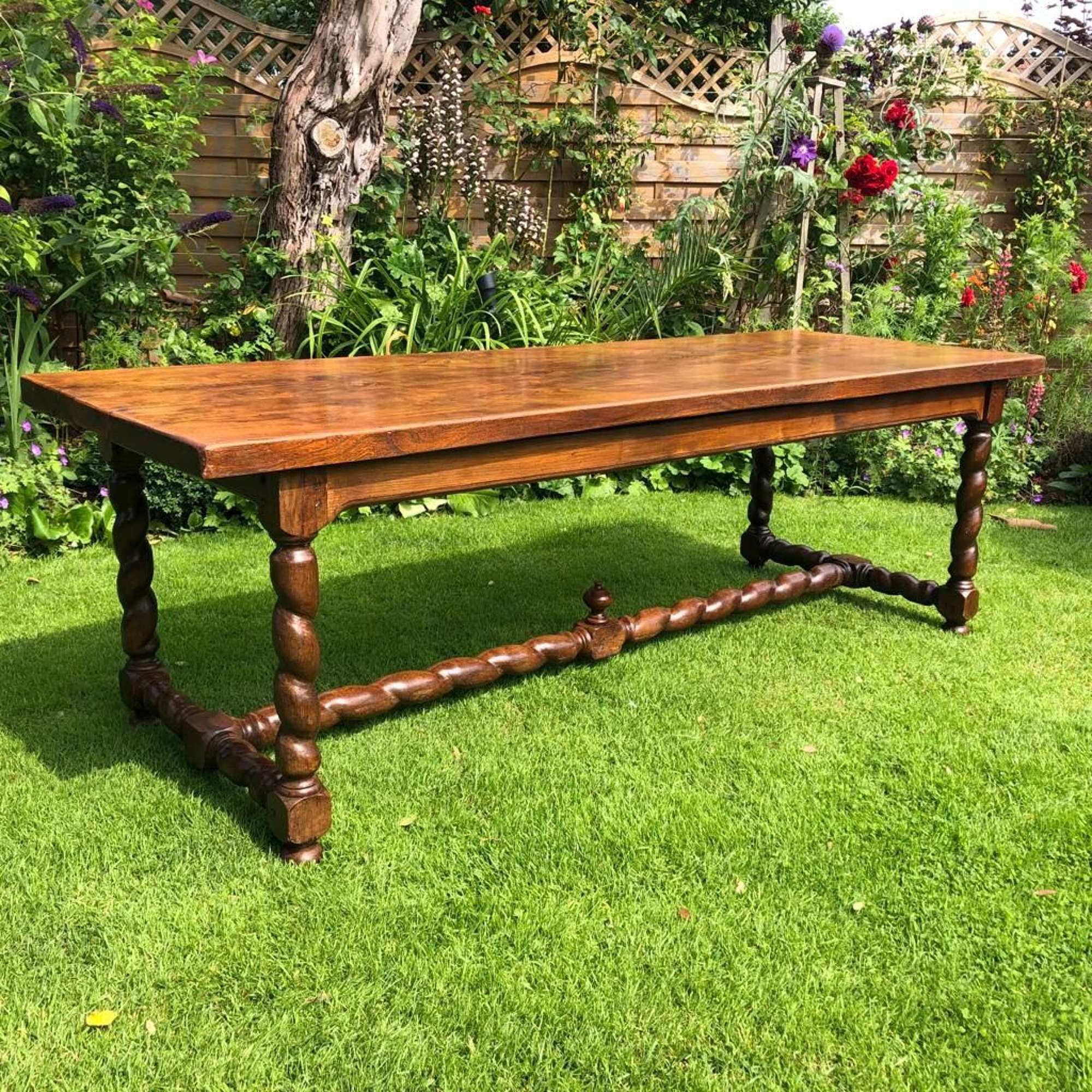 Large French country table in elm