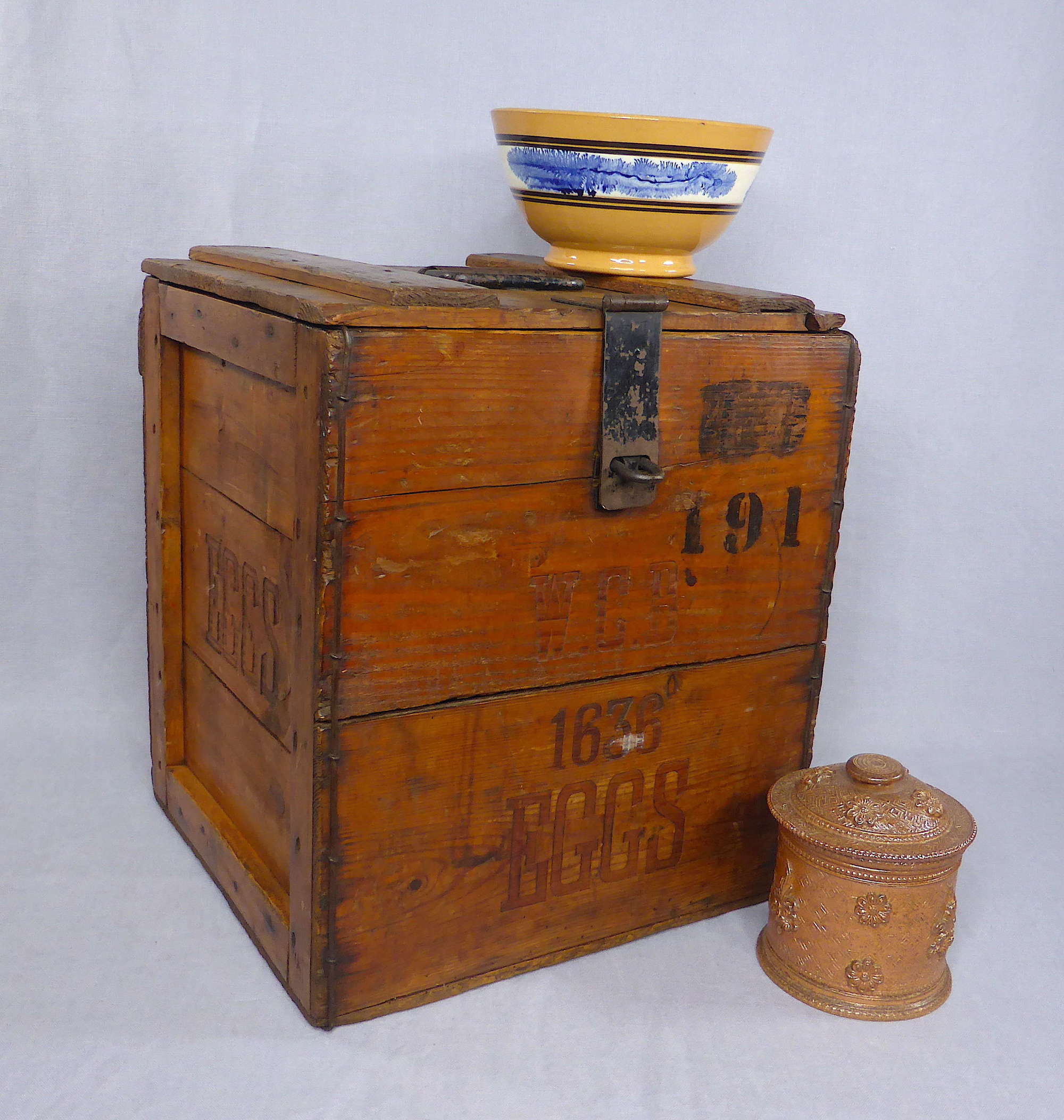 Large wooden egg crate