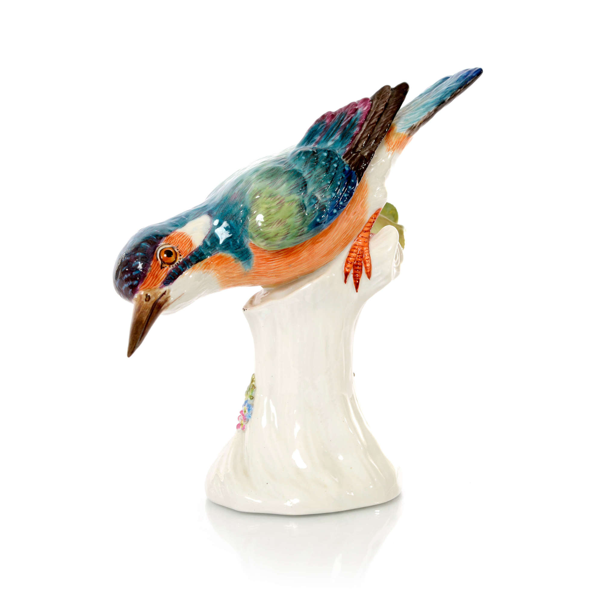 A Meissen figure of a Kingfisher, 20th Century.