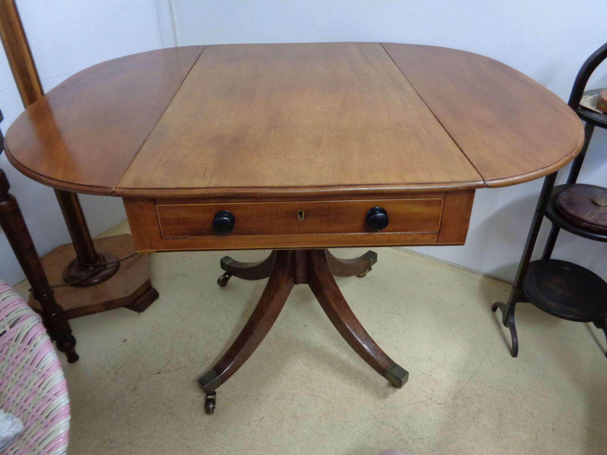 19th Century Mahogany Table with Twin Flaps
