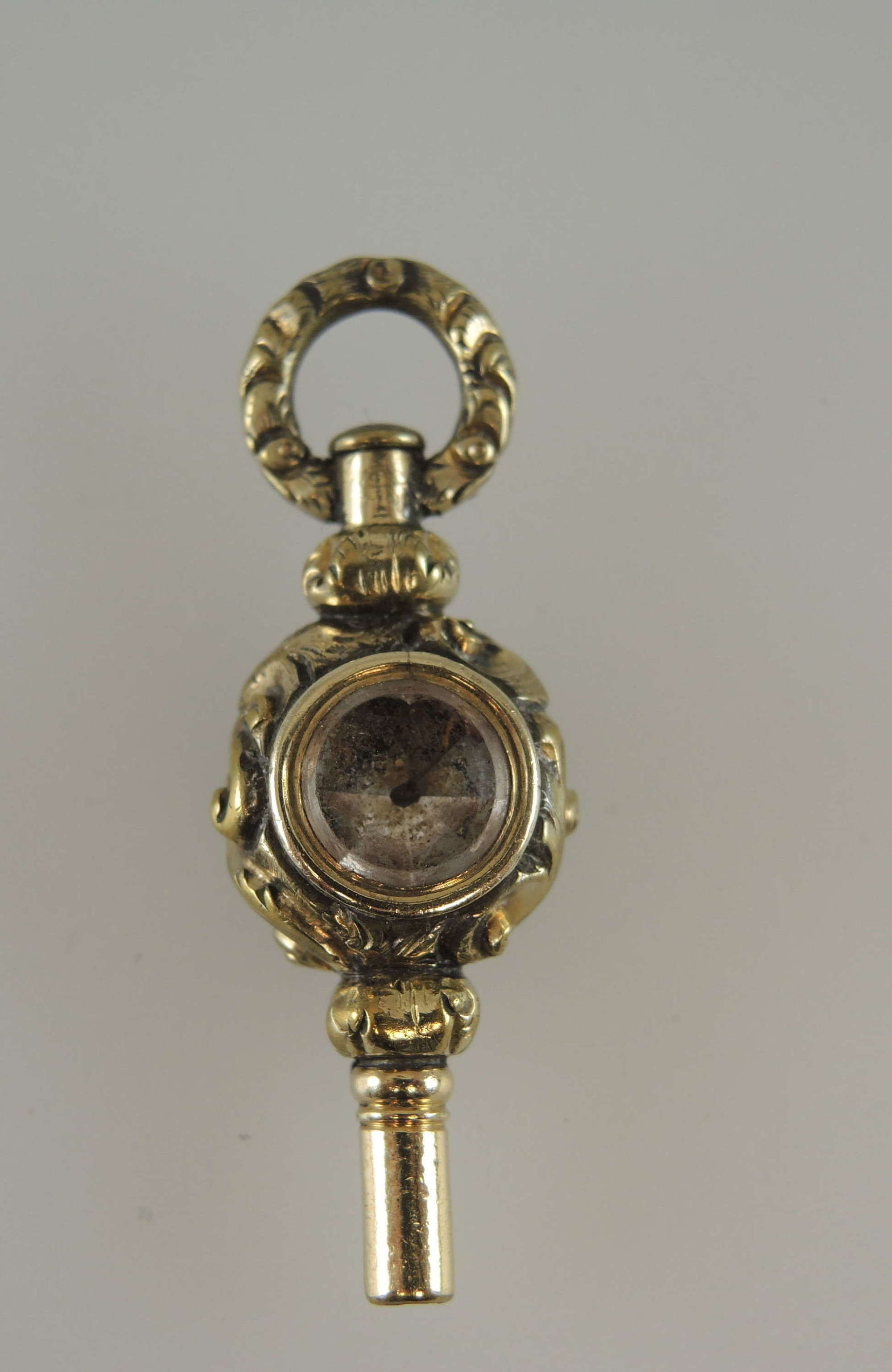 Victorian fancy stone set pocket watch key c1850