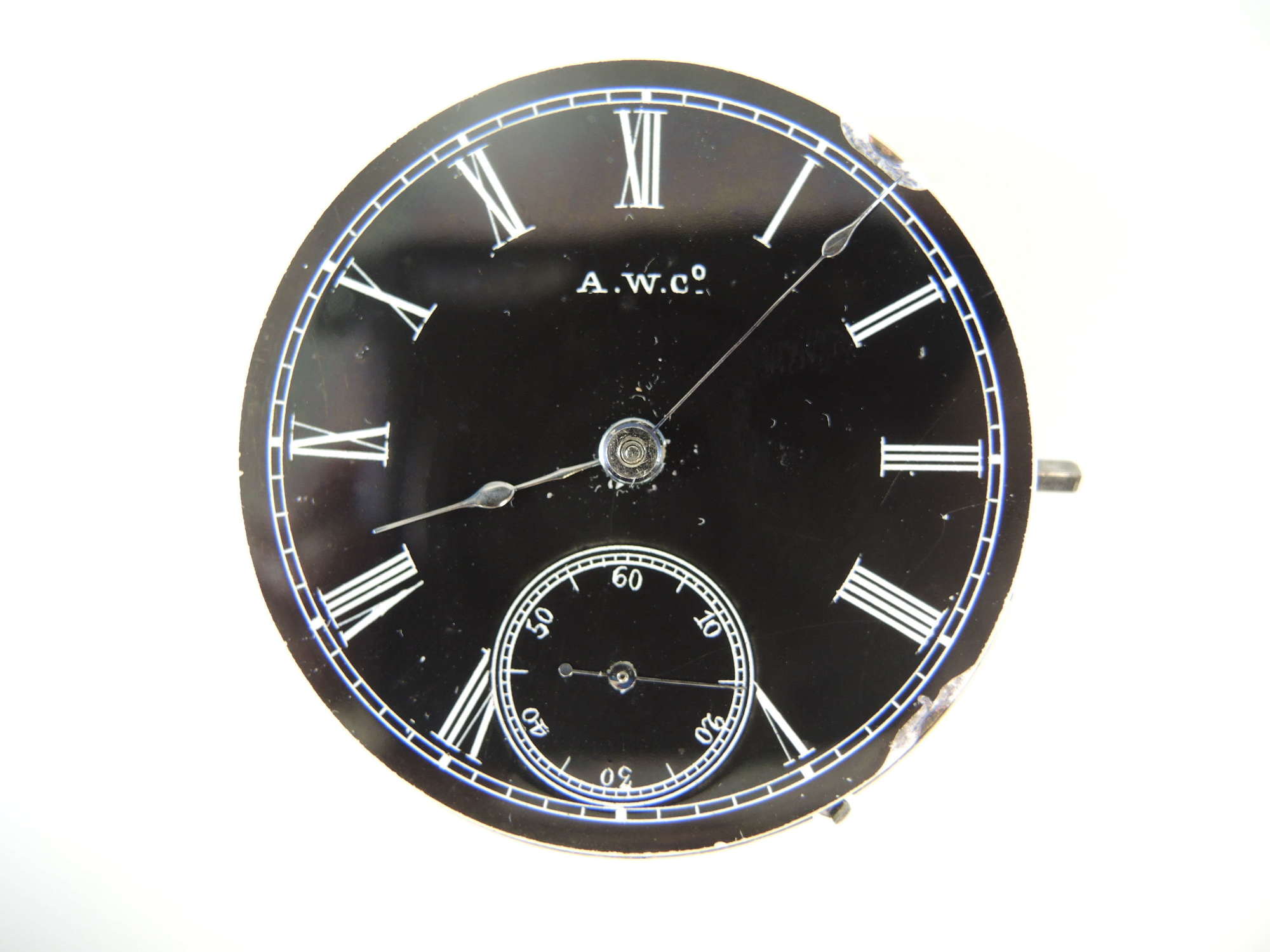 18s 15J Appleton Tracy & Co pocket watch movement. Black dial c1878
