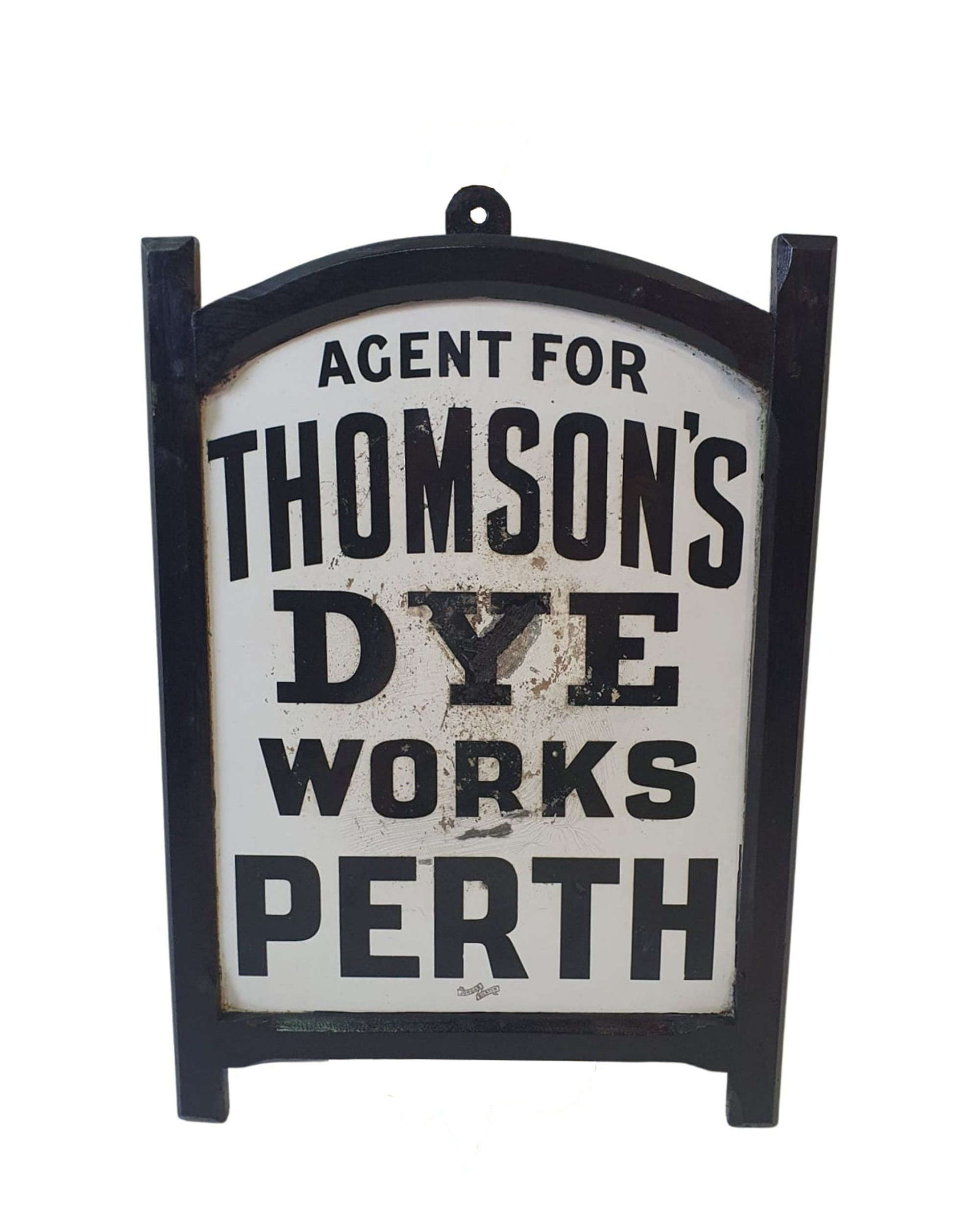 Lovely Framed Original Enamel Sign For Thomson's, Perth