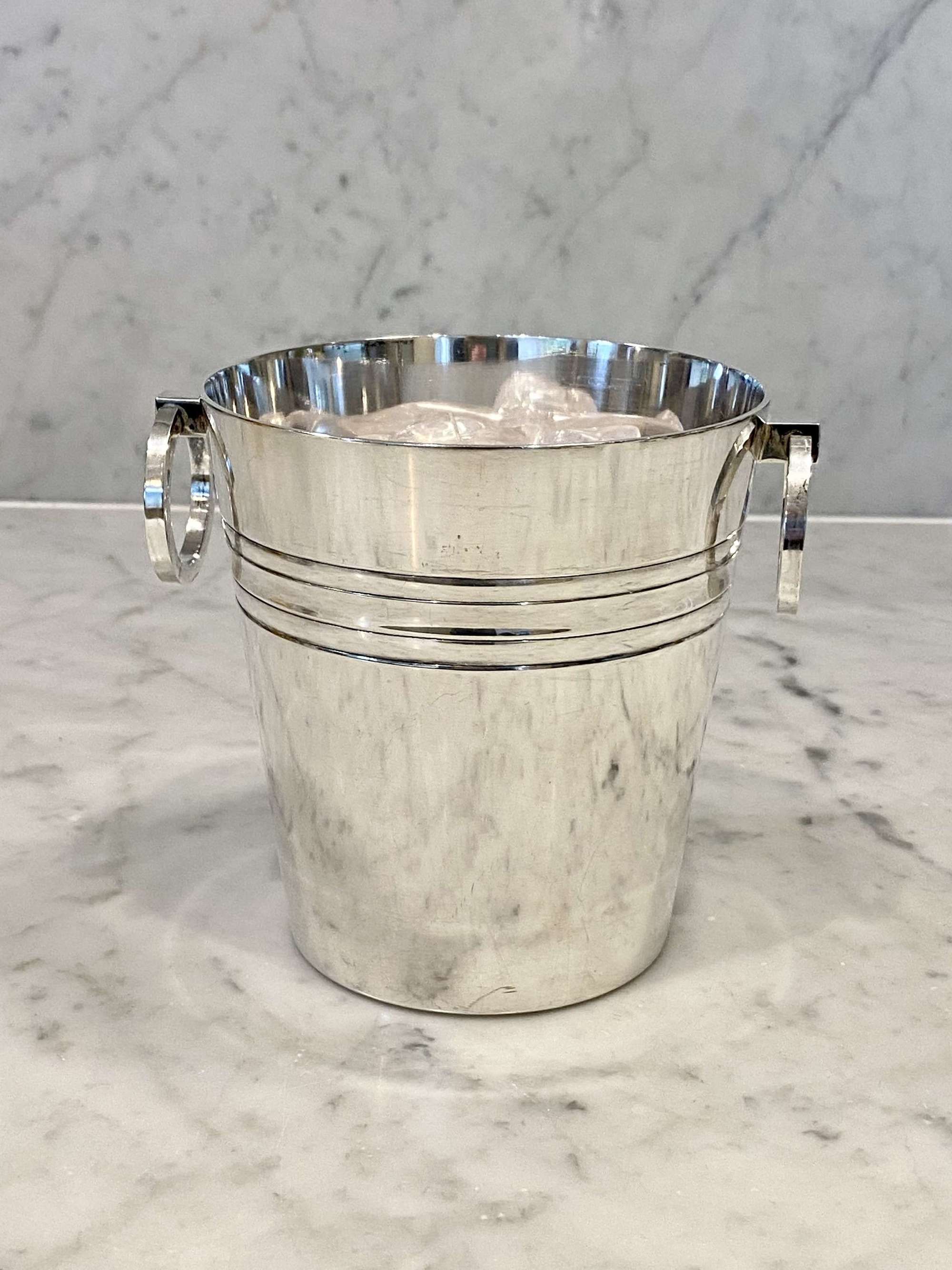 Wiskemann silver plated ring handle ice bucket