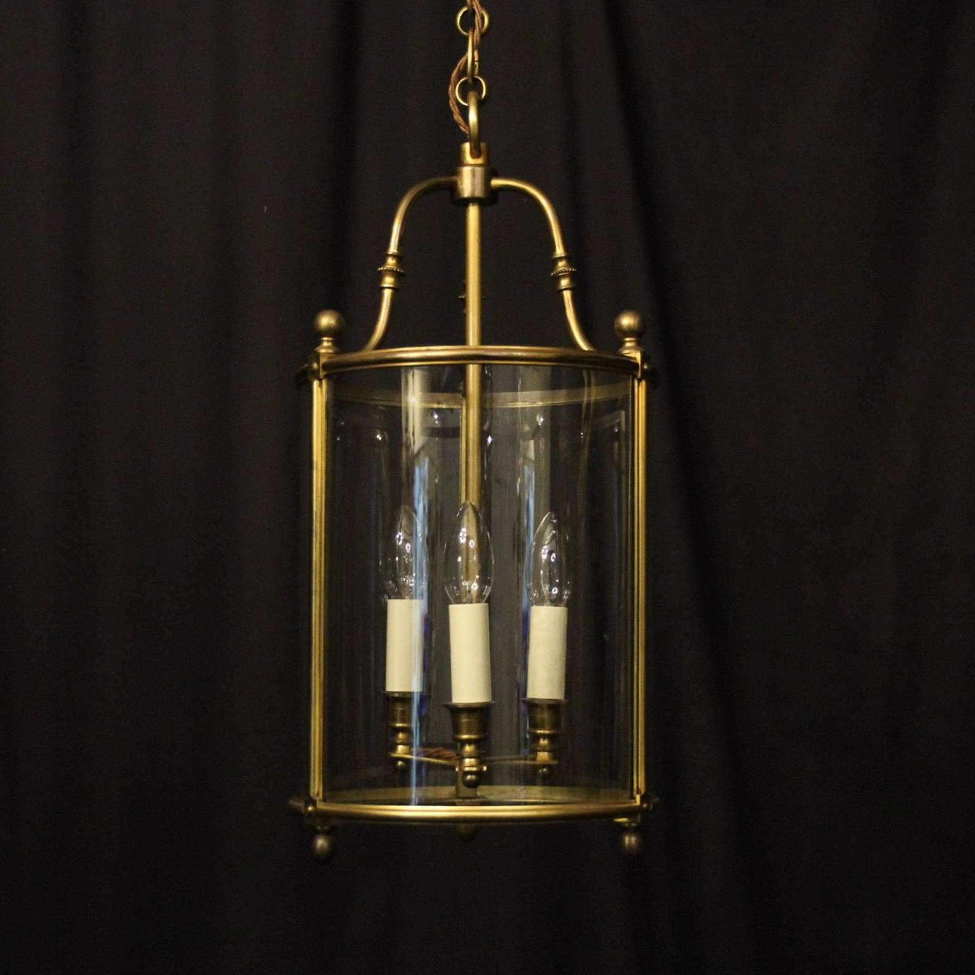 French Bronze Triple Light Antique Lantern