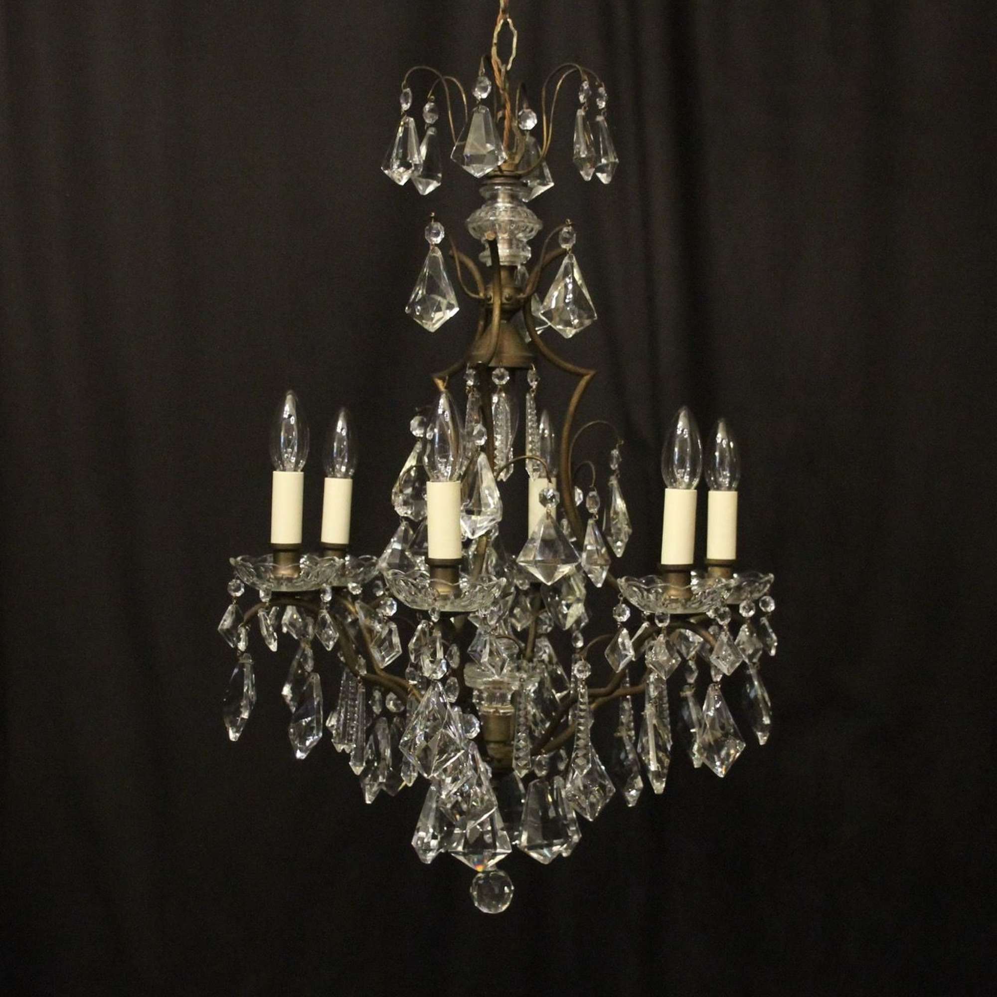 French Gilded 7 Light Antique Chandelier