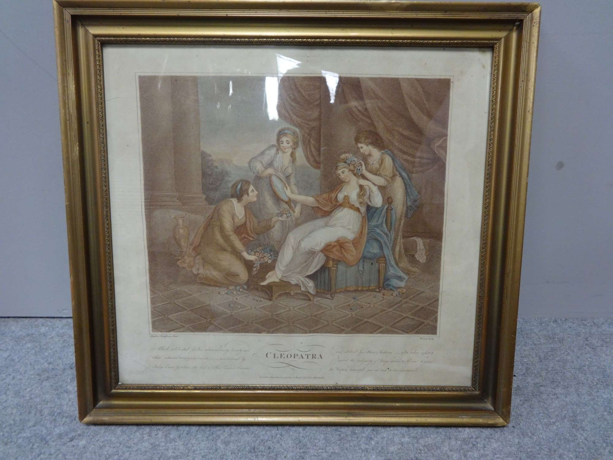 Regency Engraving 'cleopatra' By Angelica Kauffman