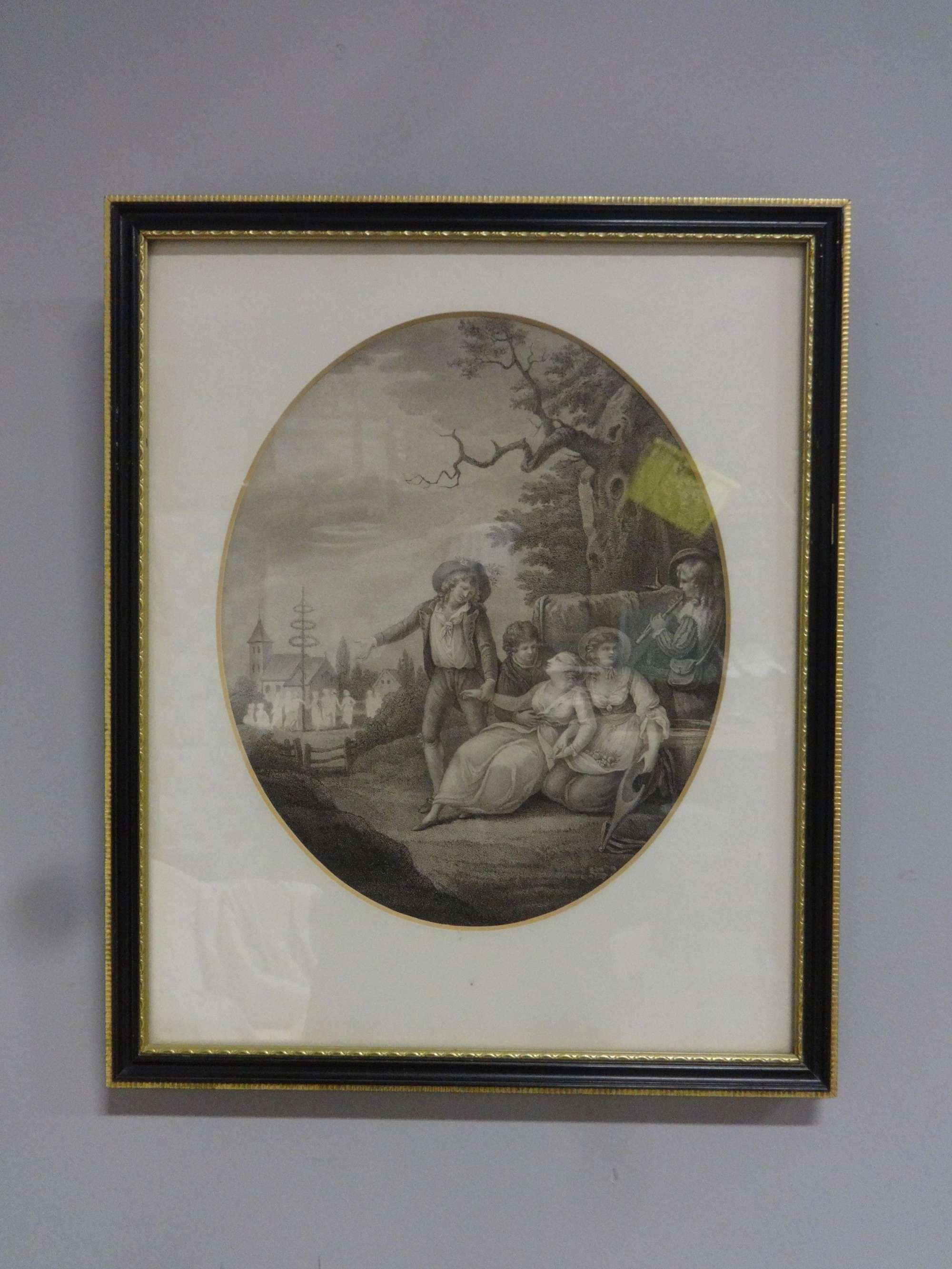 Large Victorian Coloured Etching