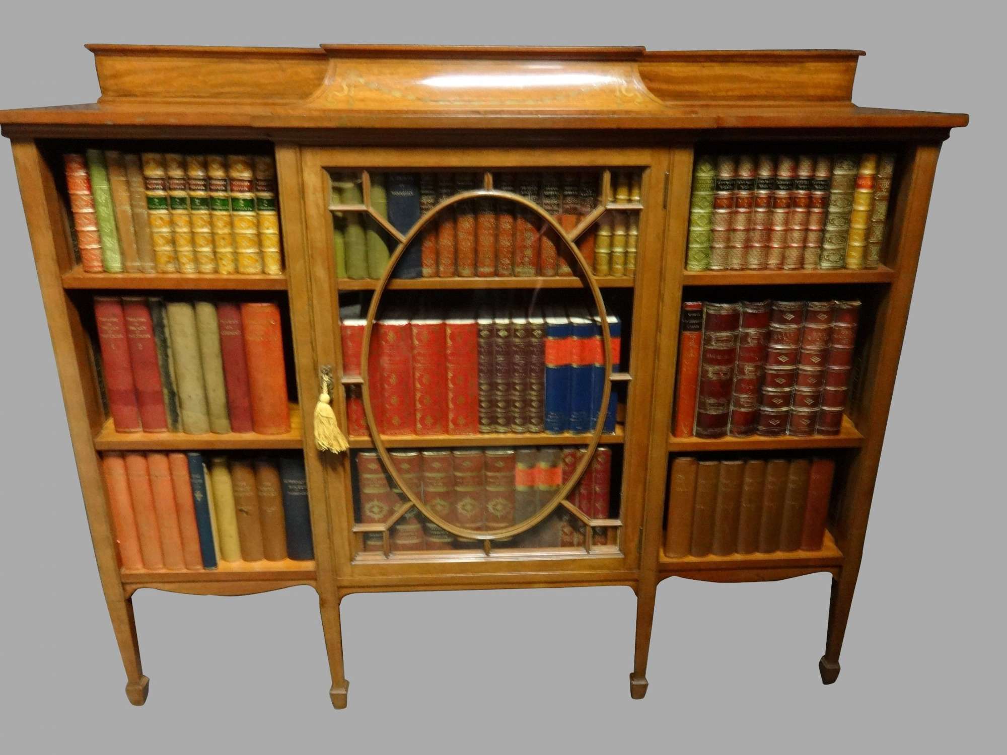 Top Quality Inlaid Satinwood Adjustable Bookcase