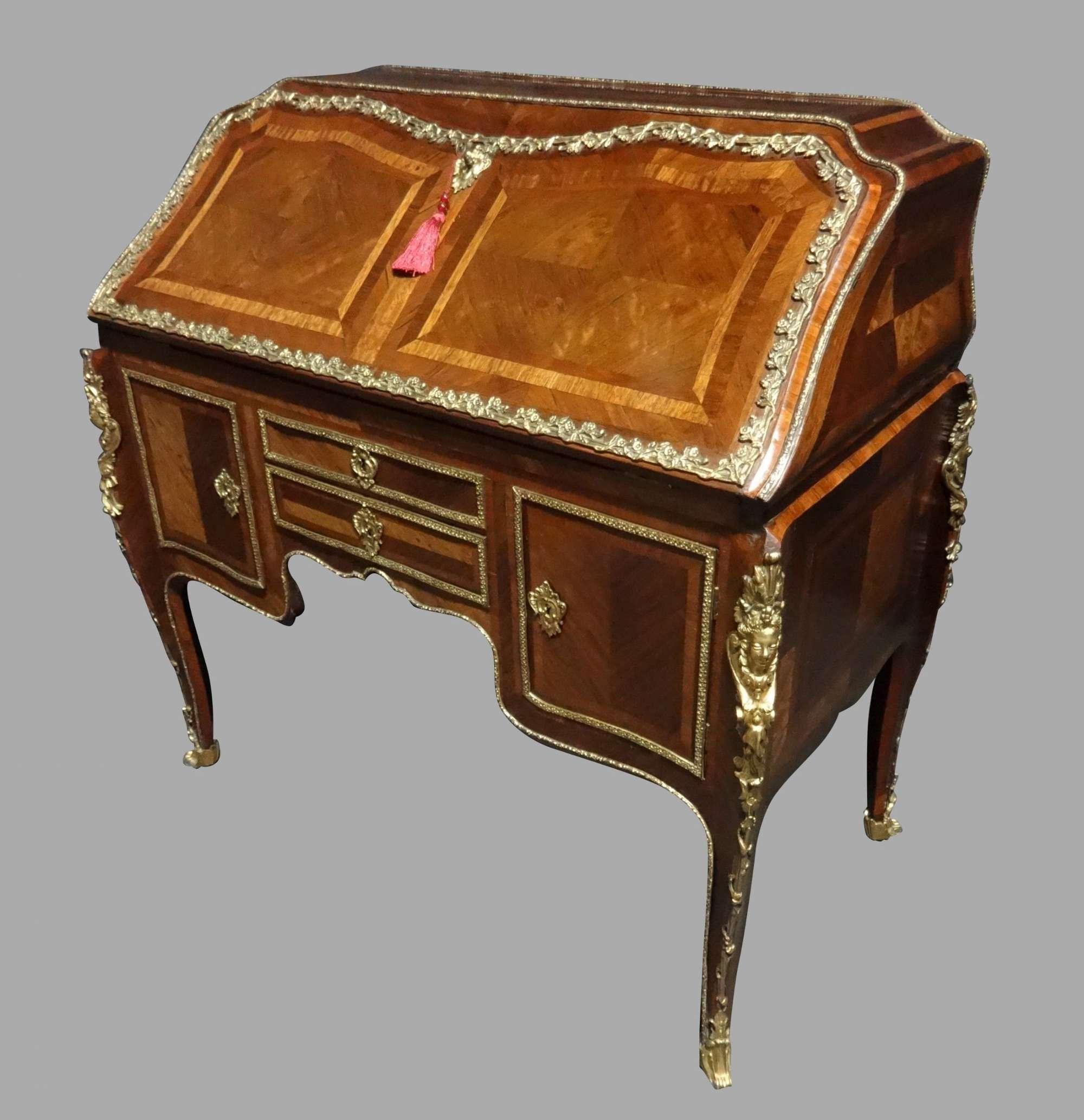 Excellent  Quality Early 19thc. French Kingwood Parquetry Bureau