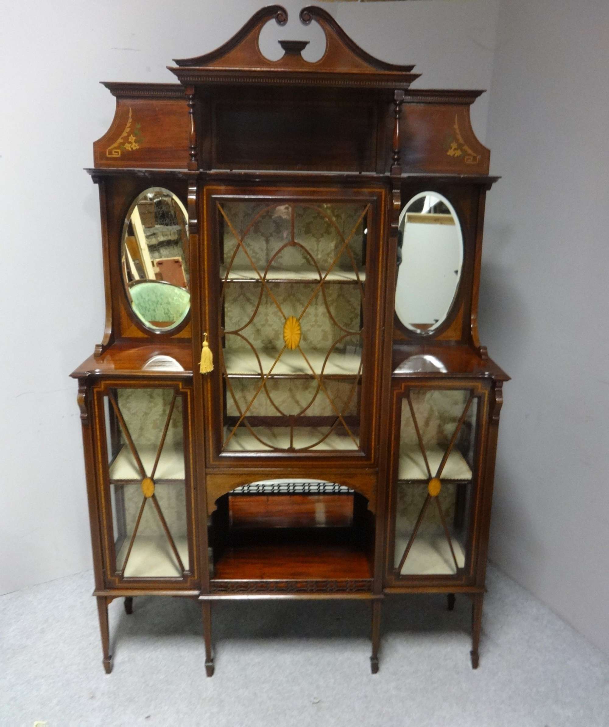 Outstanding Mahogany Inlaid Display Cabinet