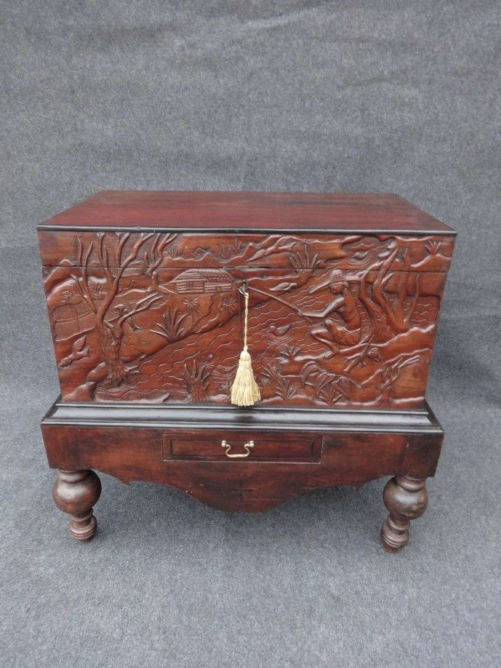 Teak Chest On Stand
