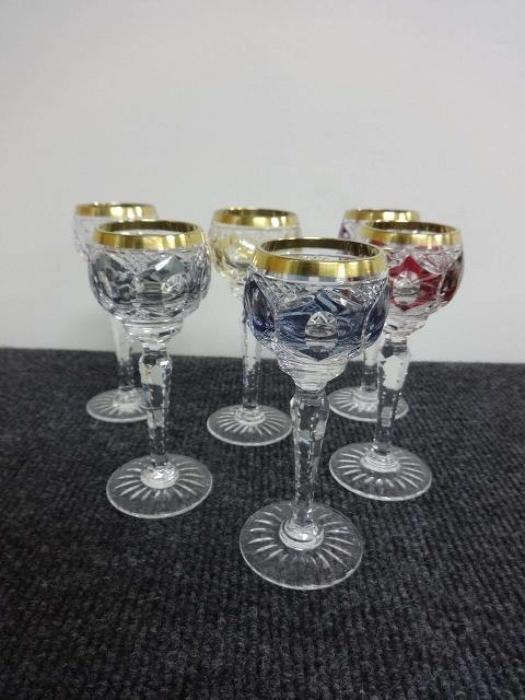 Stunning Set Six Liqueur Glasses
