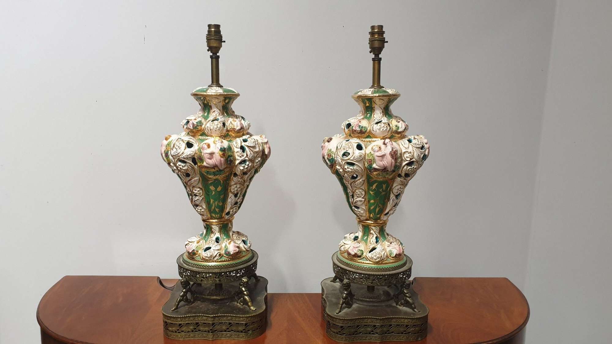 Large Pair Italian Lamps