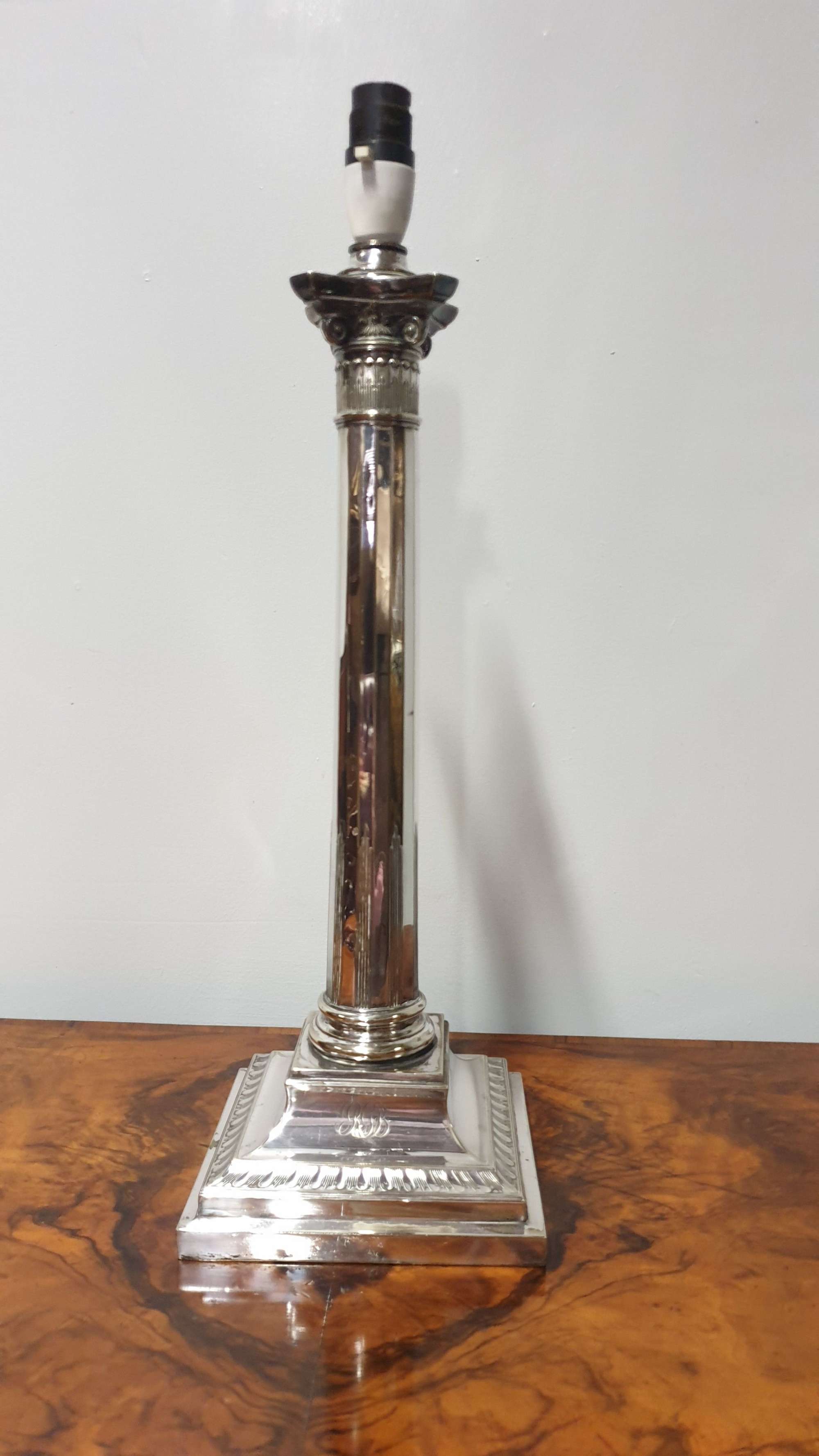 Edwardian Silver Plated Lamp
