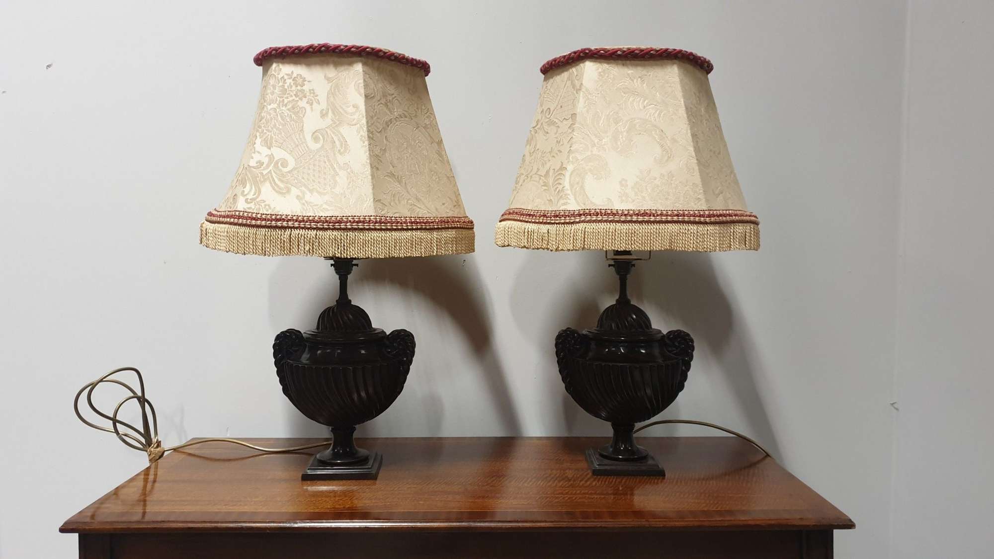 Pair Bronze Table Lamps