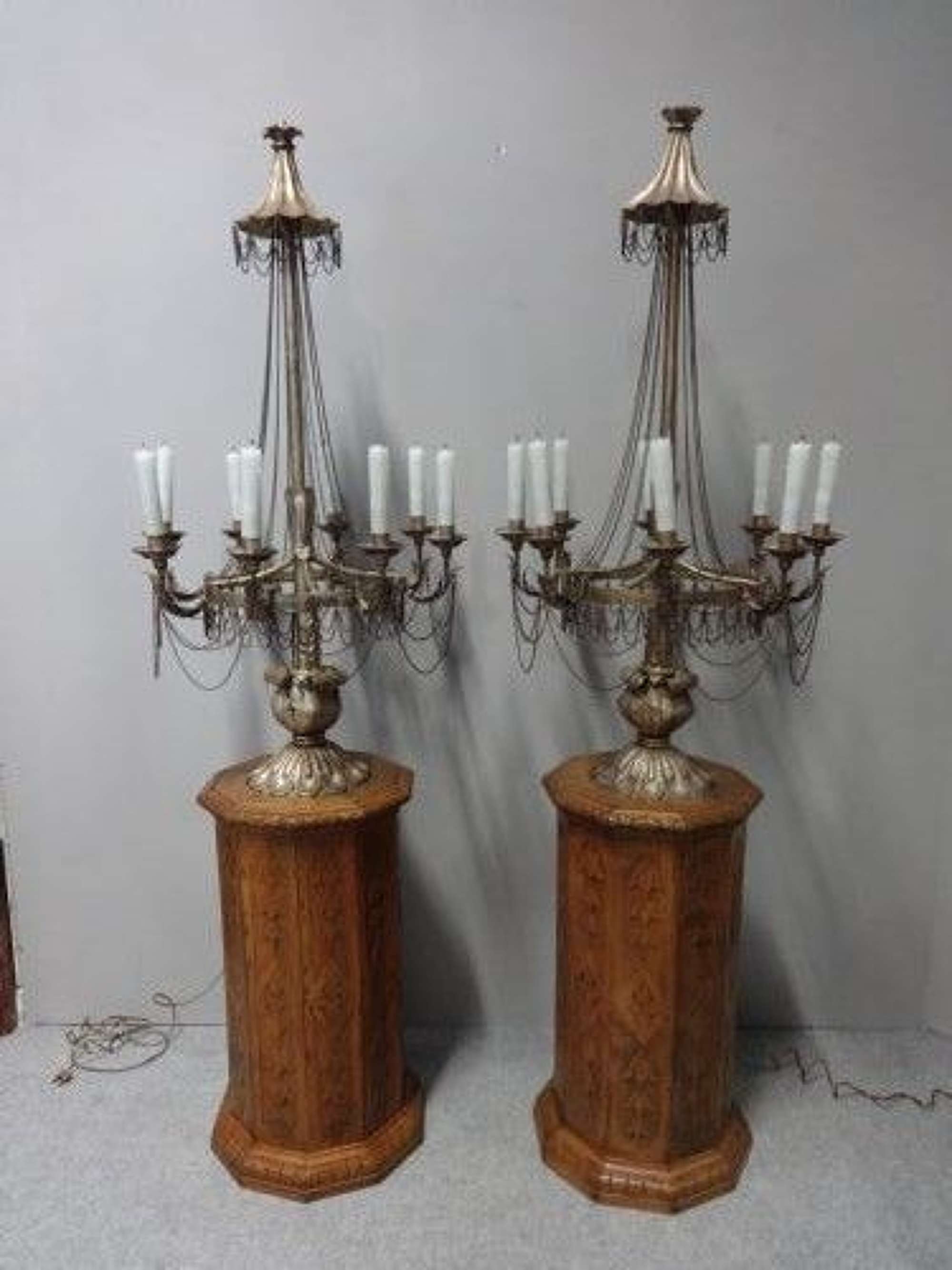 Superb Pair Gilt Metal Electrolier Lamps, With Provenance
