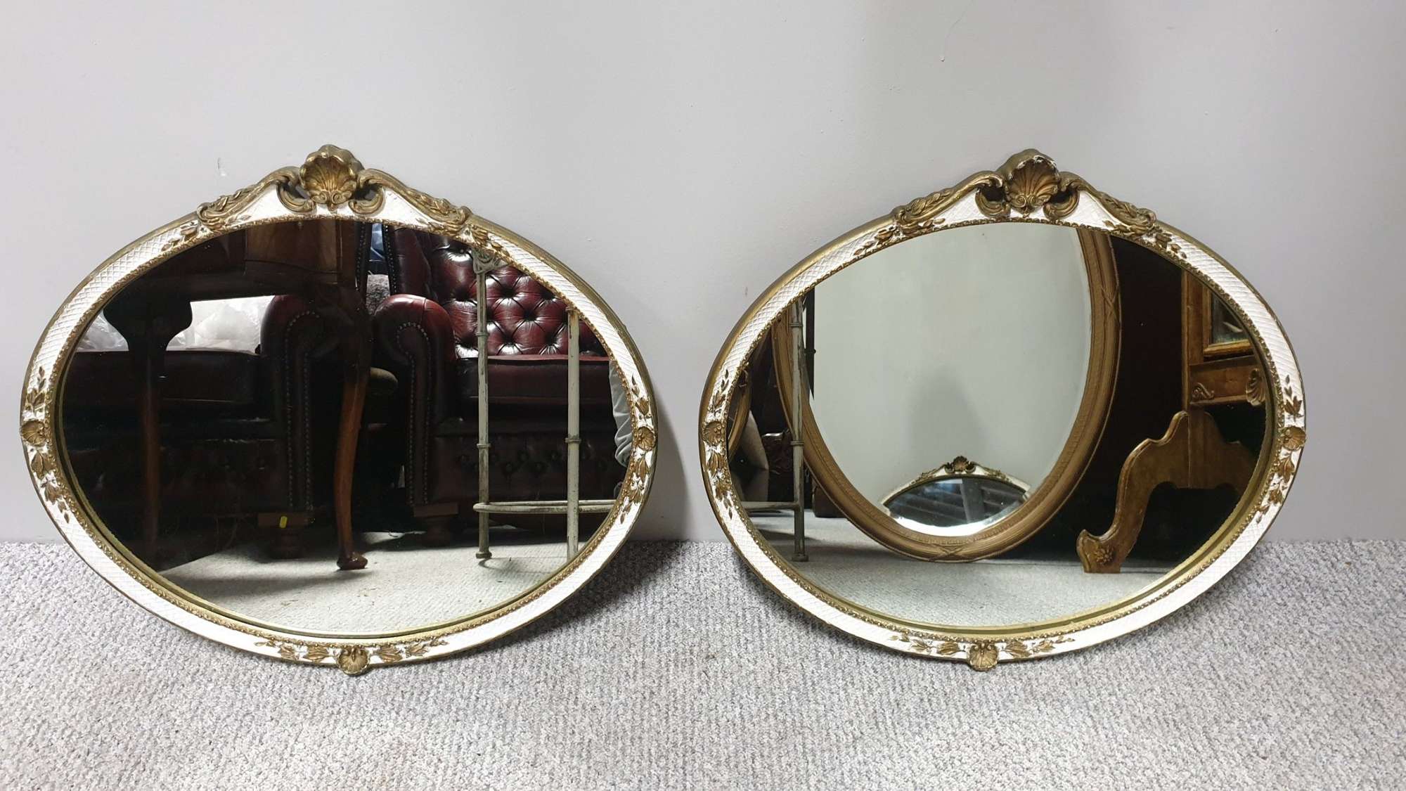 Pair Oval Mirrors