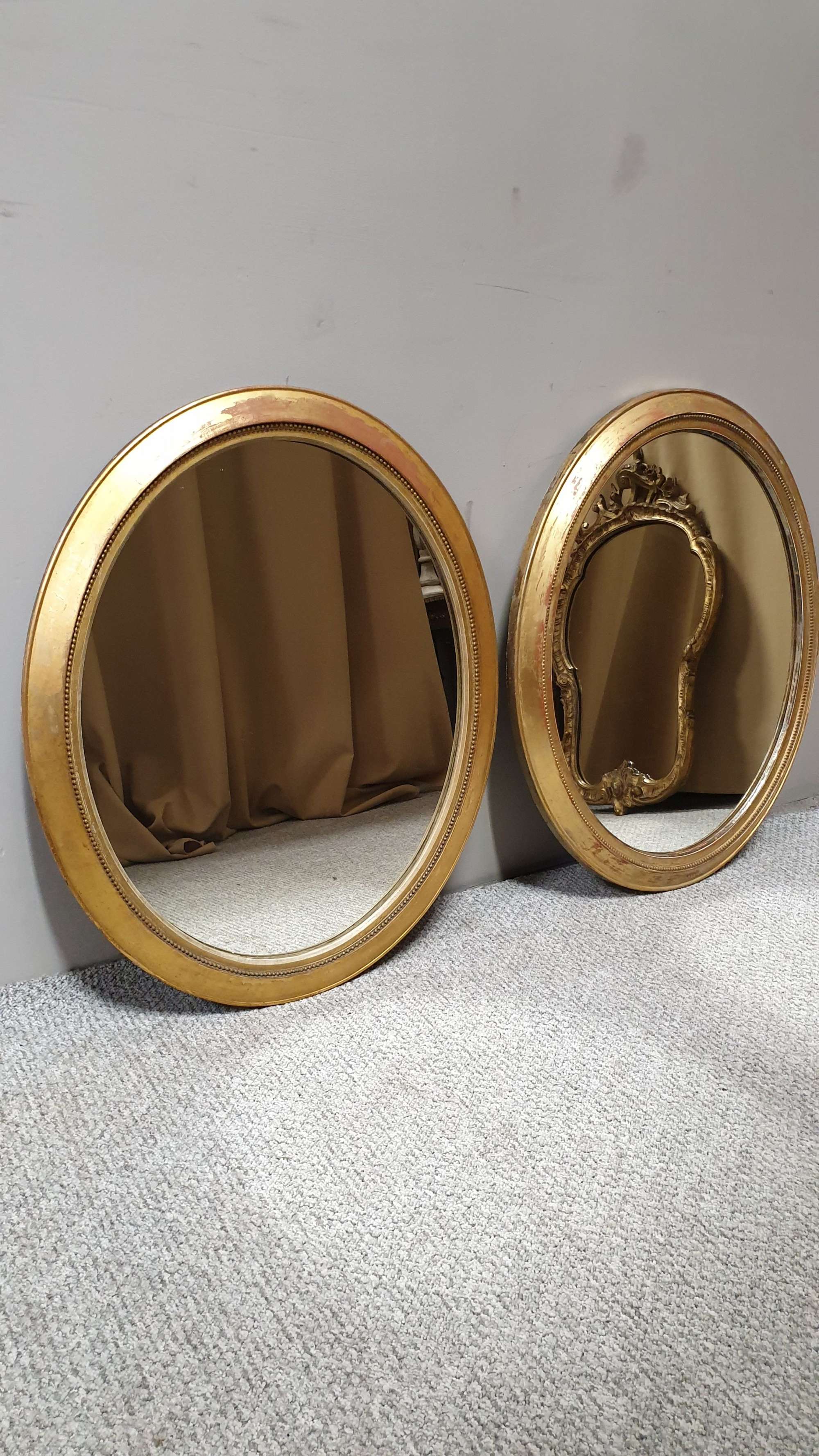 Pair English Gilt Antique Victorian Mirrors