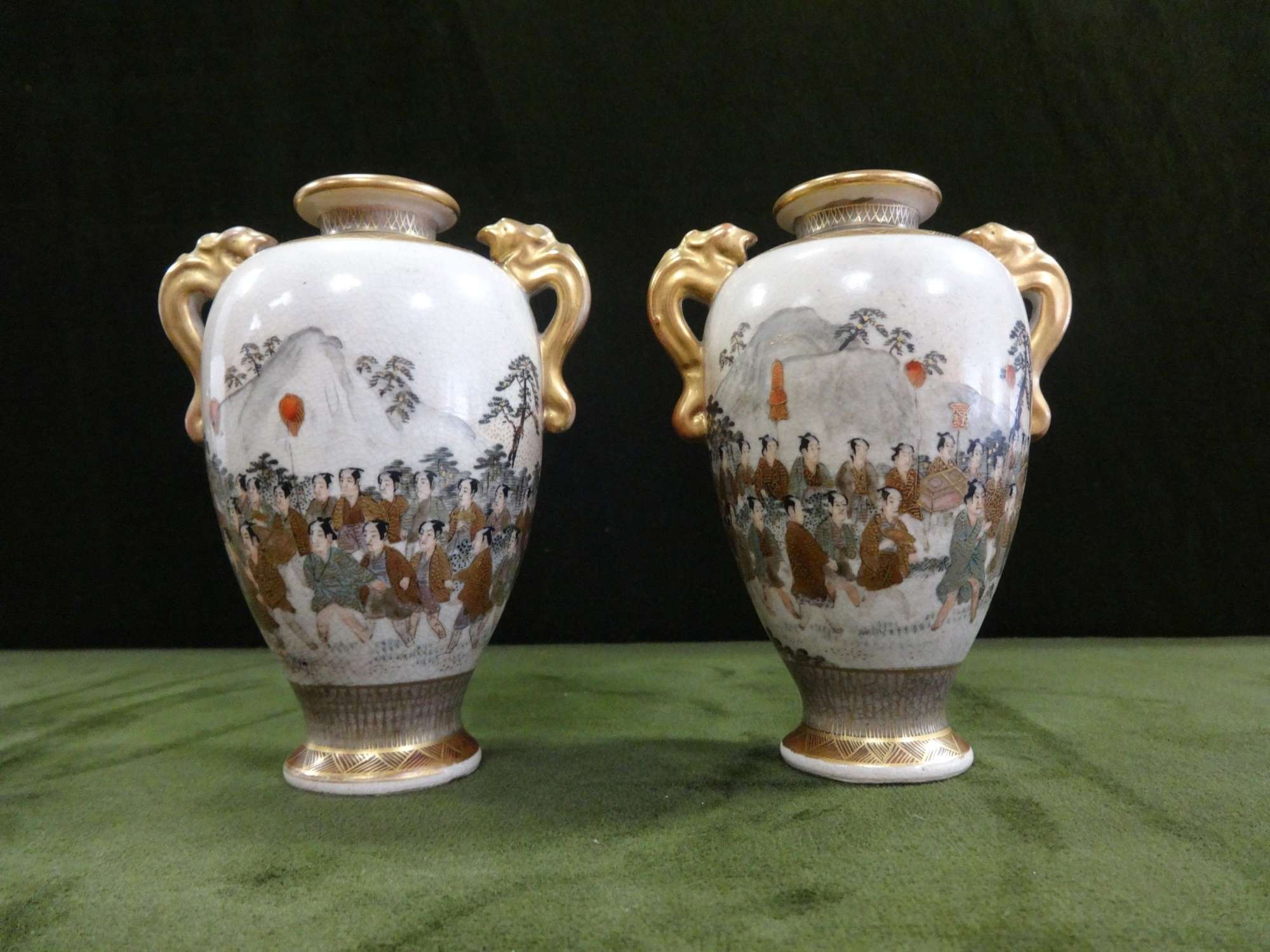 Very Good Pair Japanese Satsuma Vases