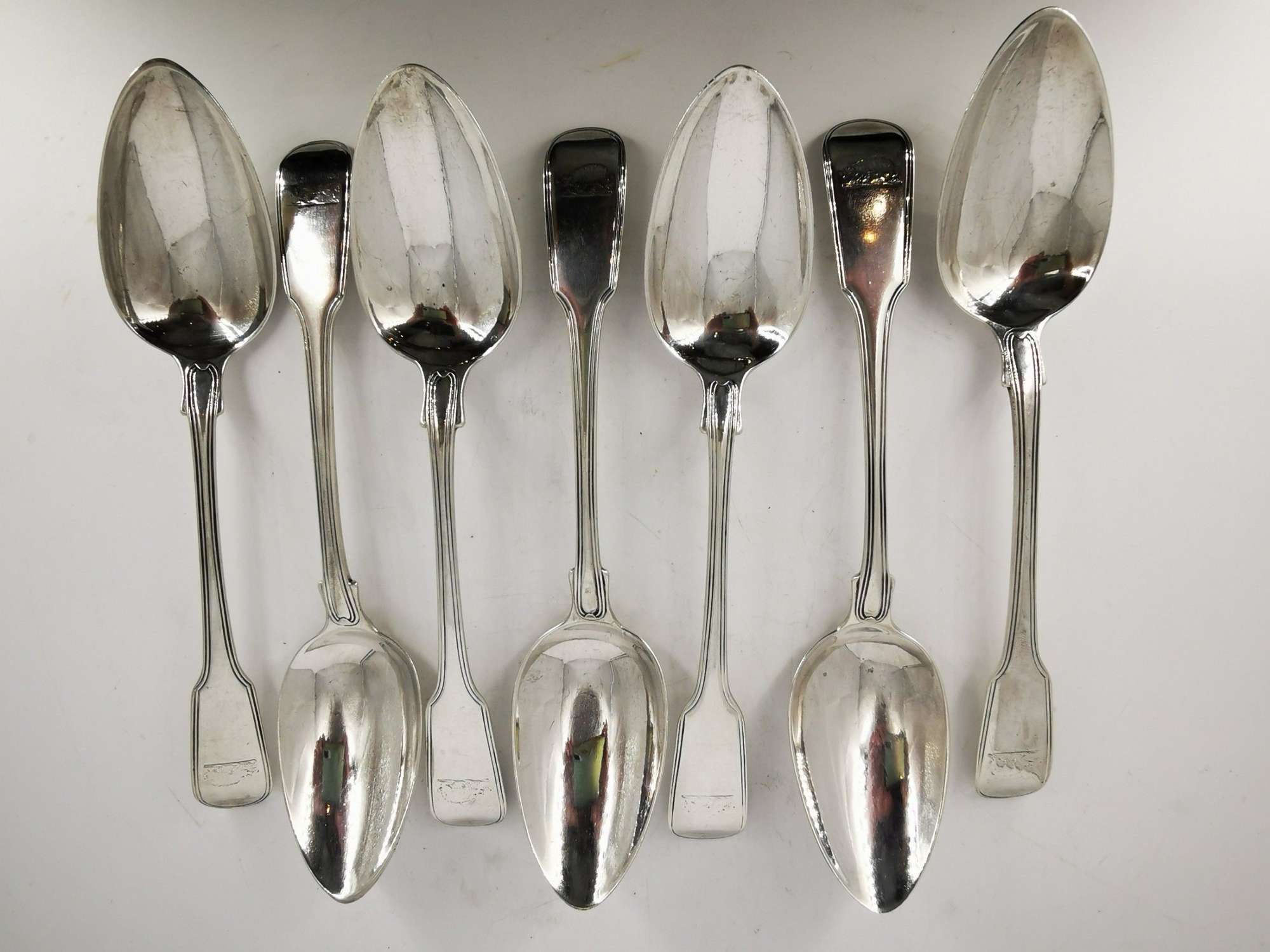 Seven Silver Serving Spoons