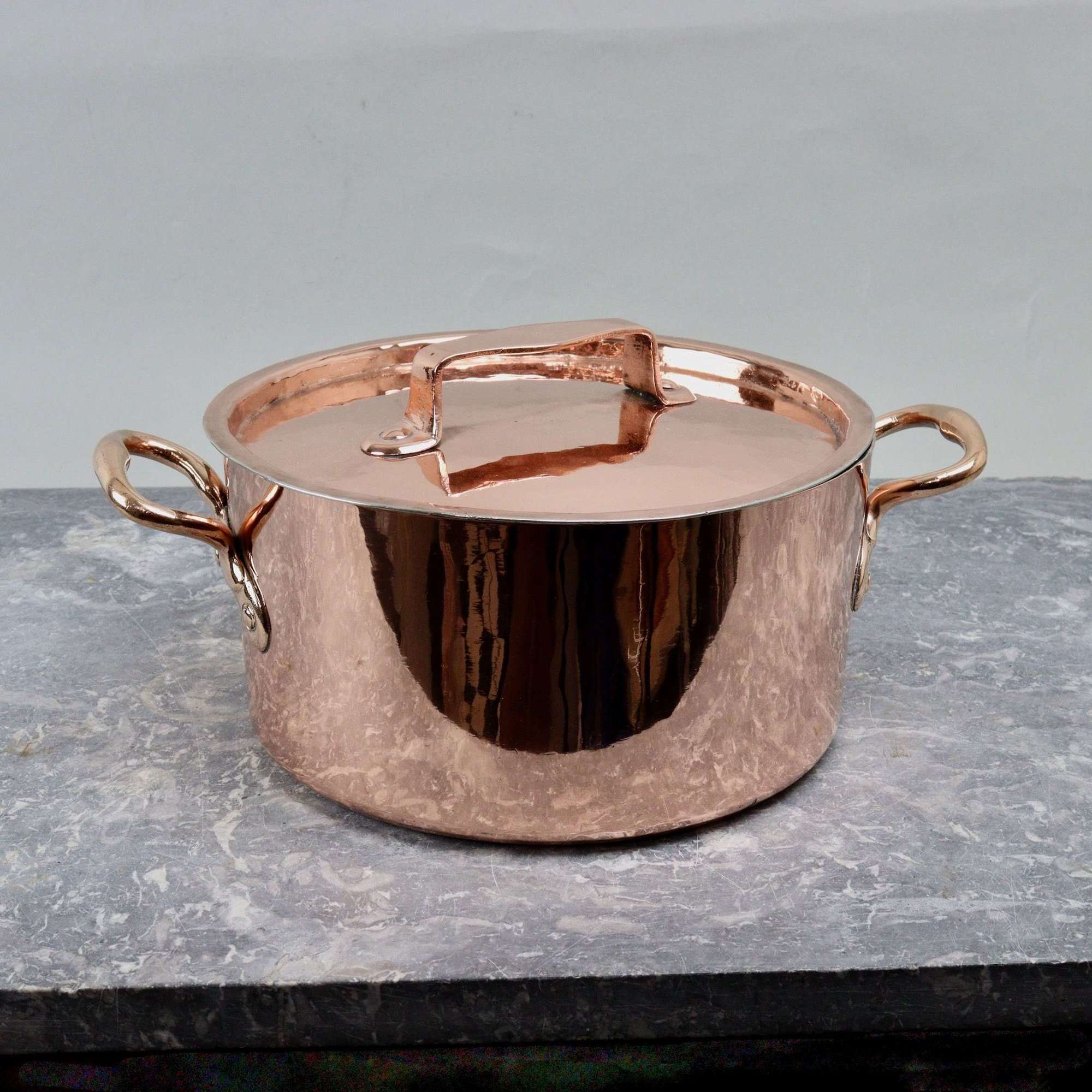 Shallow, 19th century Copper Stockpot