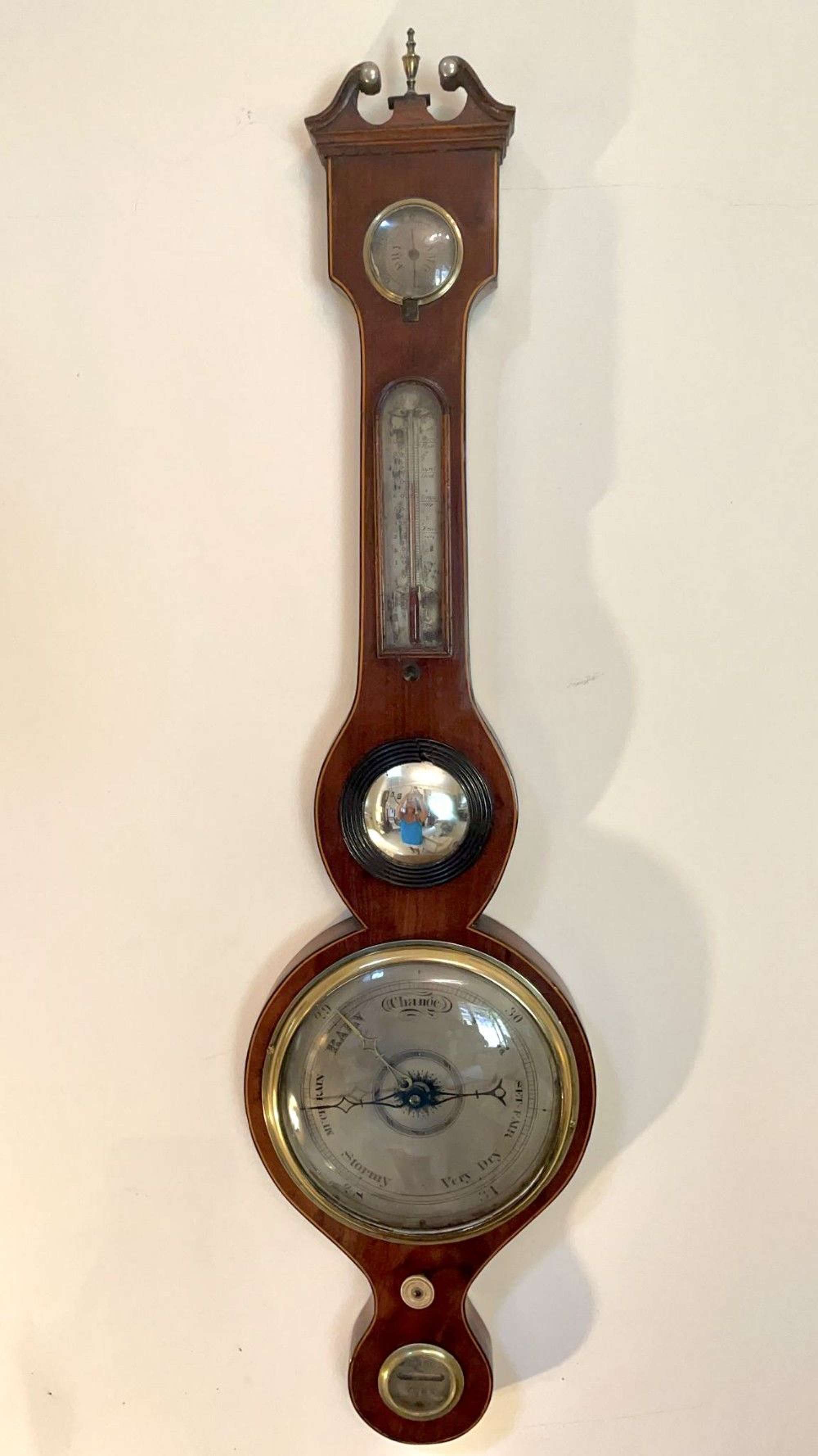 George Iii Antique Mahogany Banjo Barometer