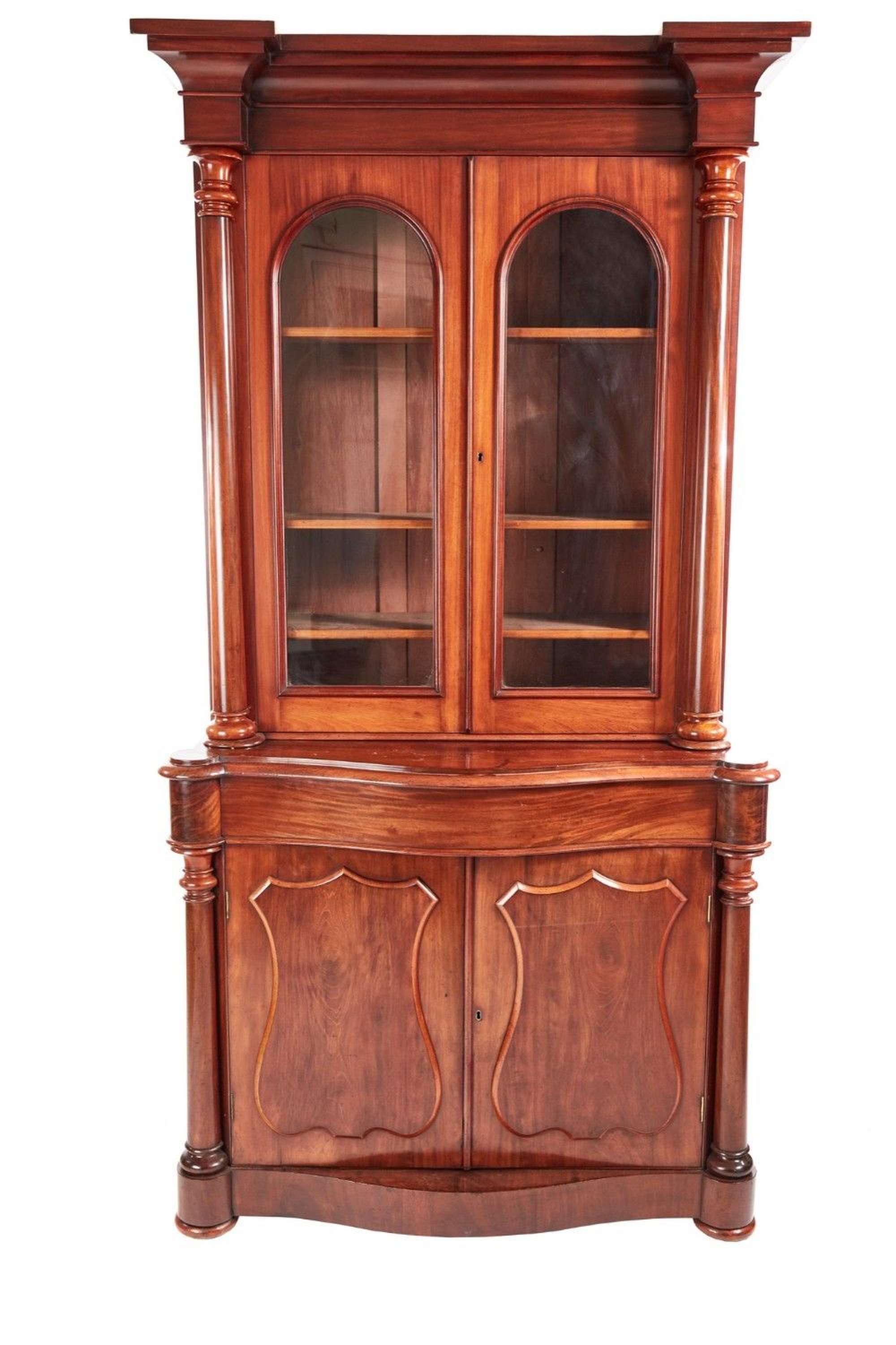 Quality 19th Century Victorian Antique Mahogany Bookcase.