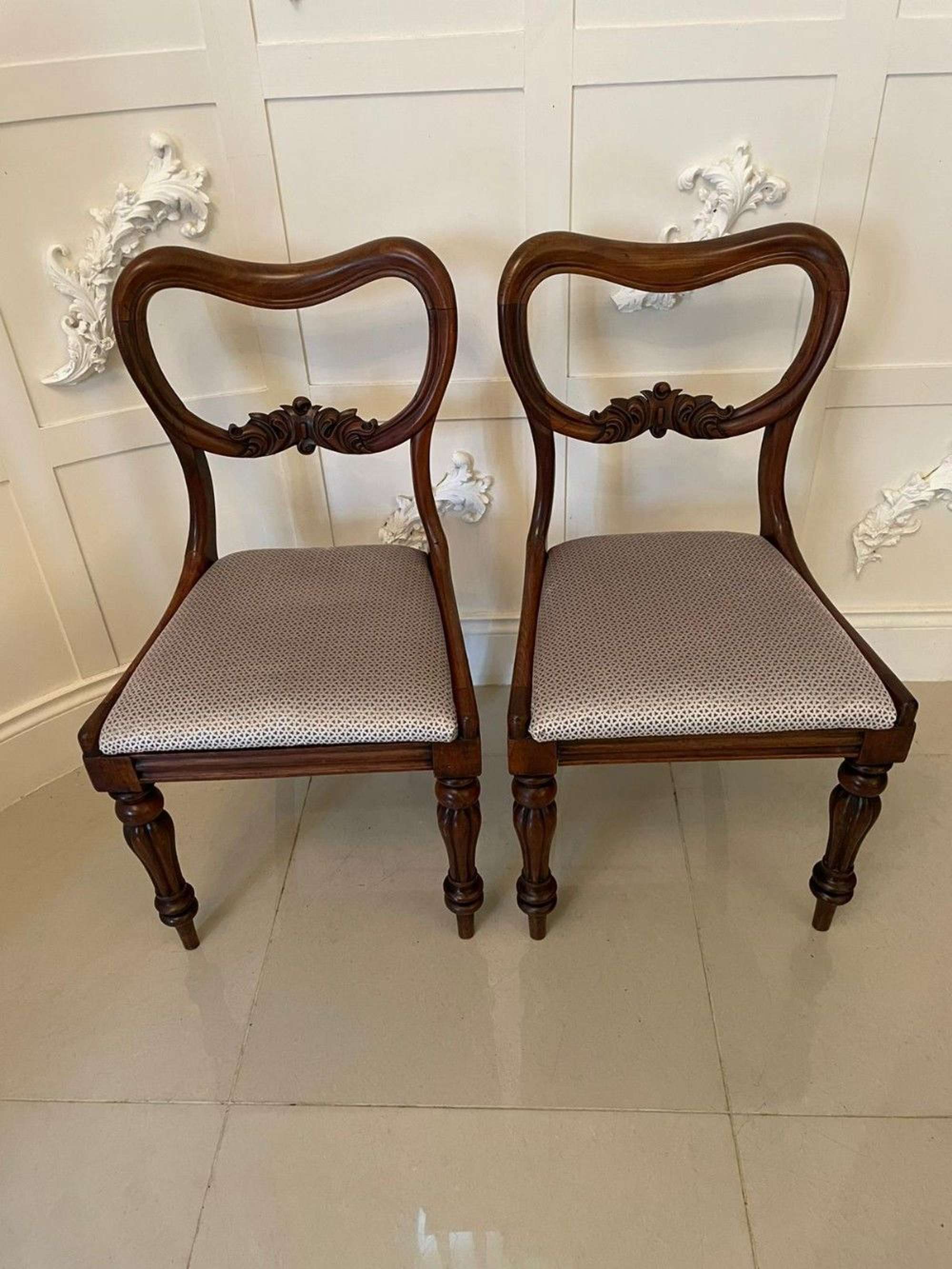 Pair Of Antique Victorian Mahogany Side Chairs