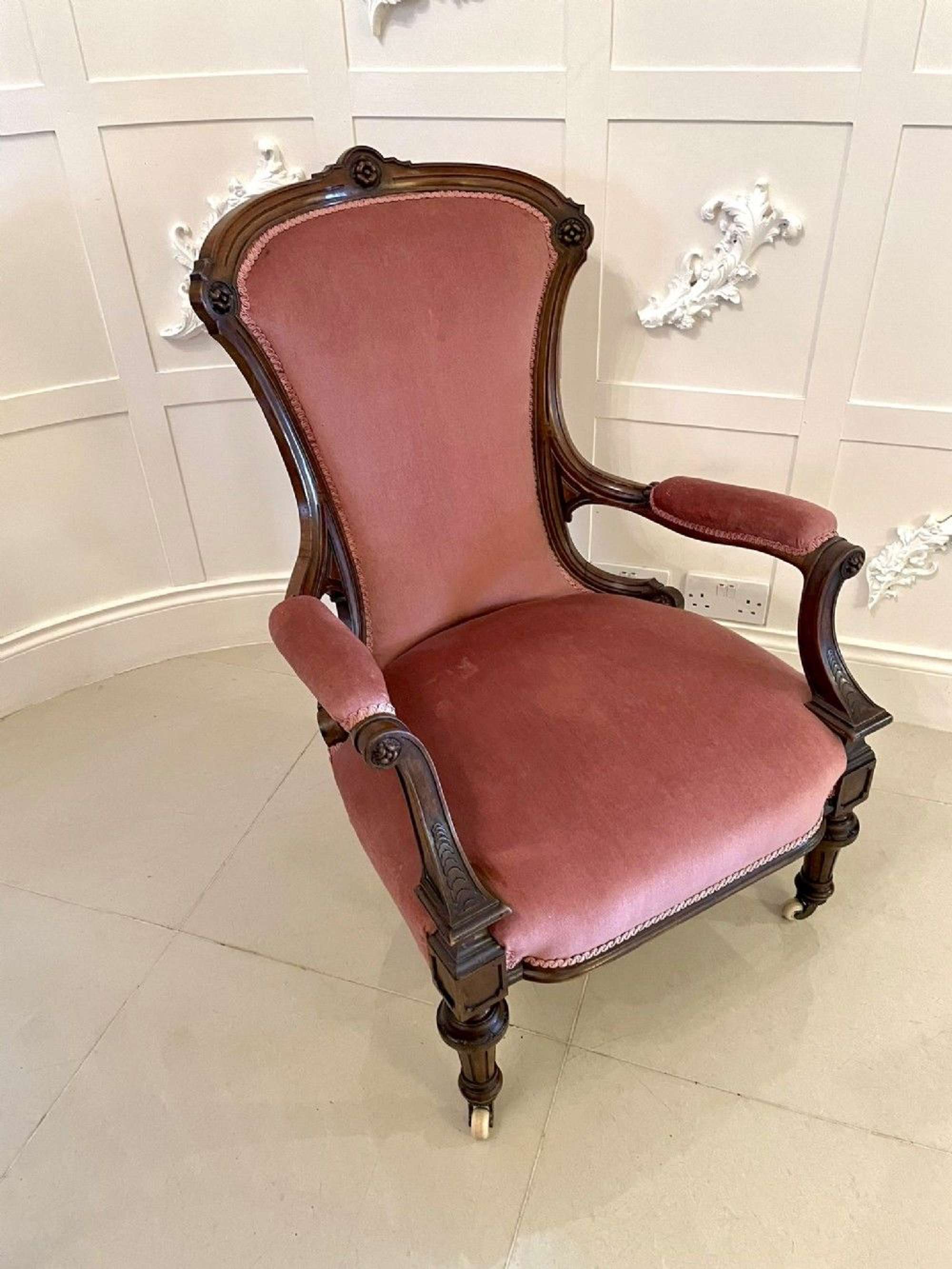Quality Antique Victorian Walnut Armchair
