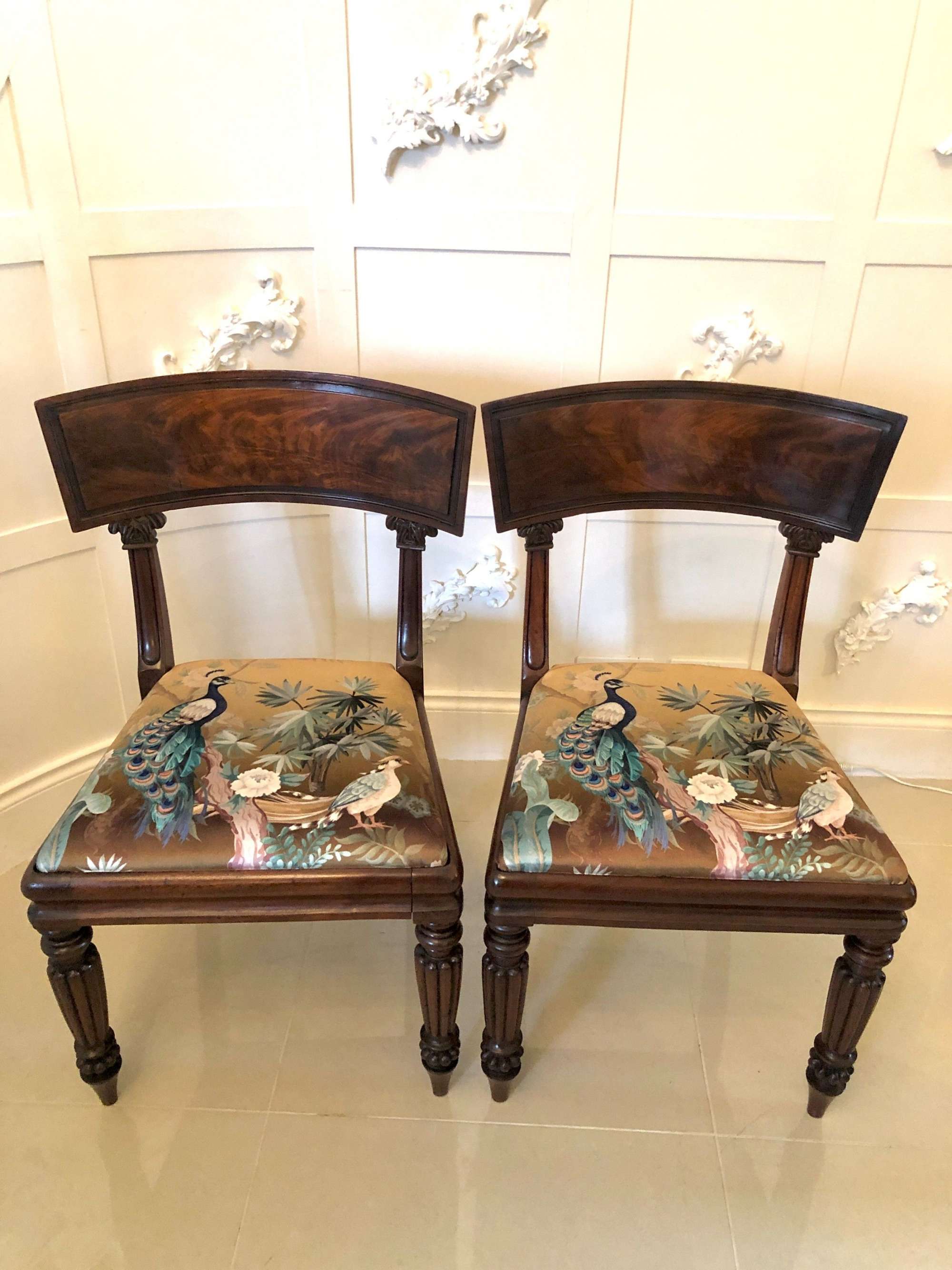 Quality Pair Of Antique Mahogany Regency Library Chairs
