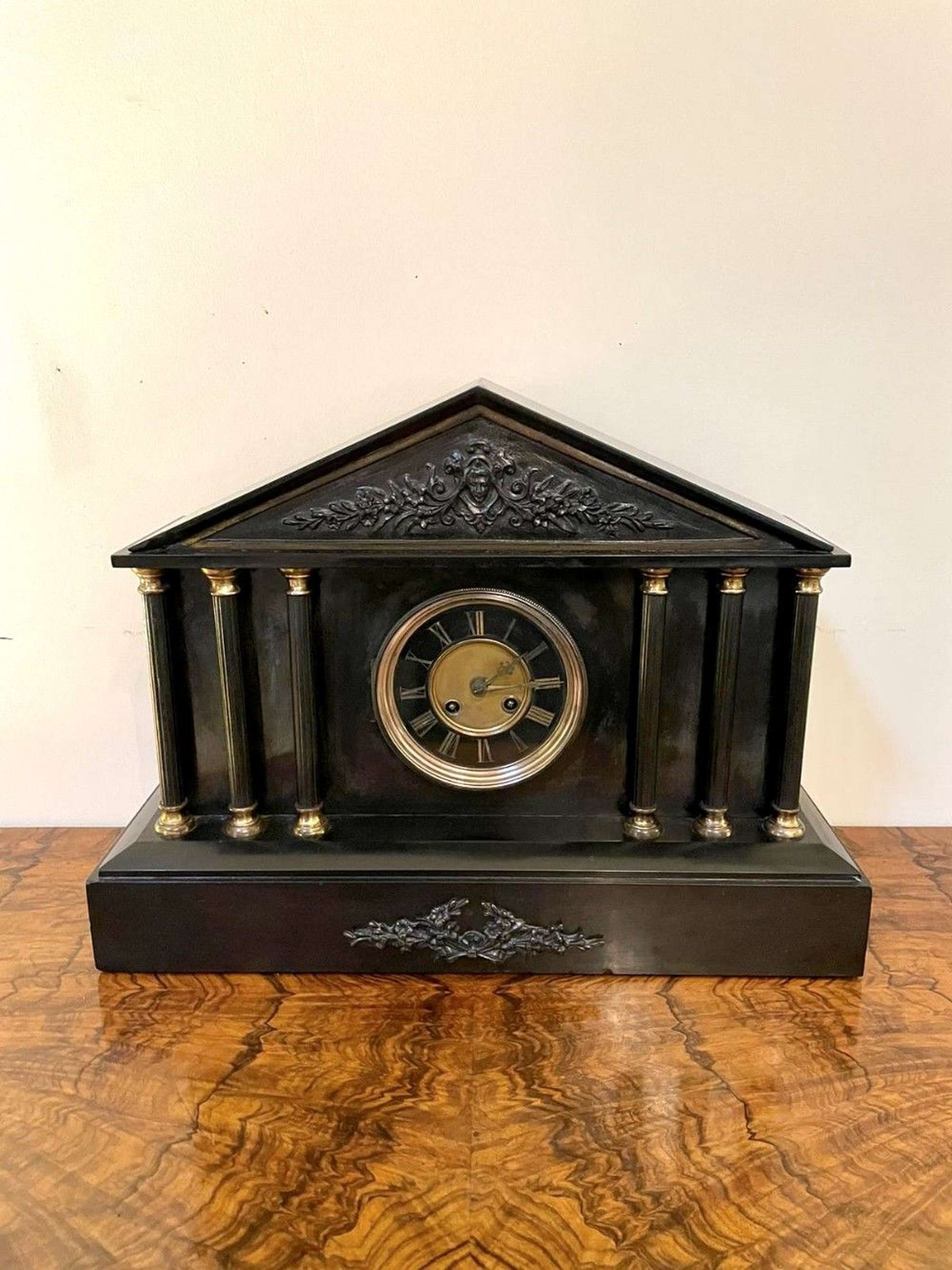 Antique Victorian Marble Mantel Clock