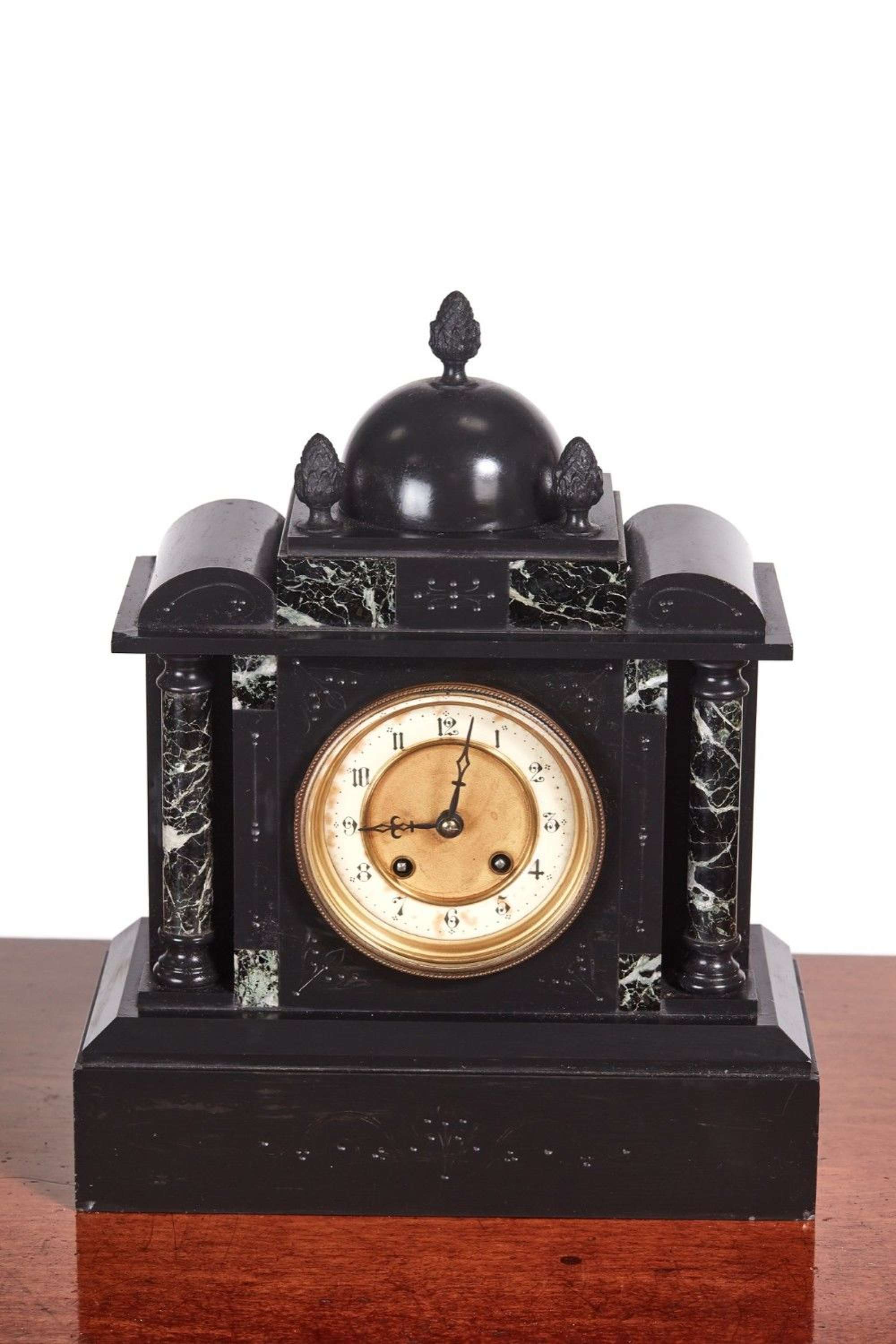 Antique Victorian Marble Eight Day Striking Mantel Clock