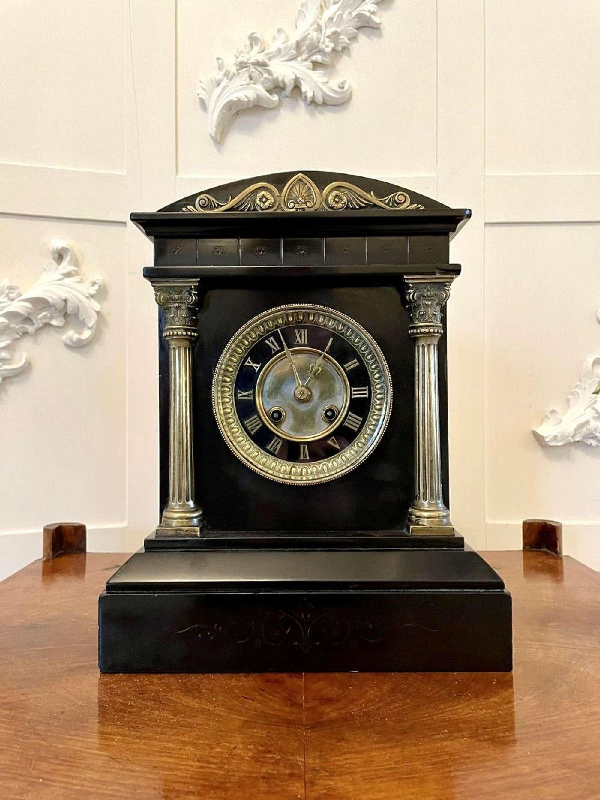 Antique Victorian Marble Mantel Clock