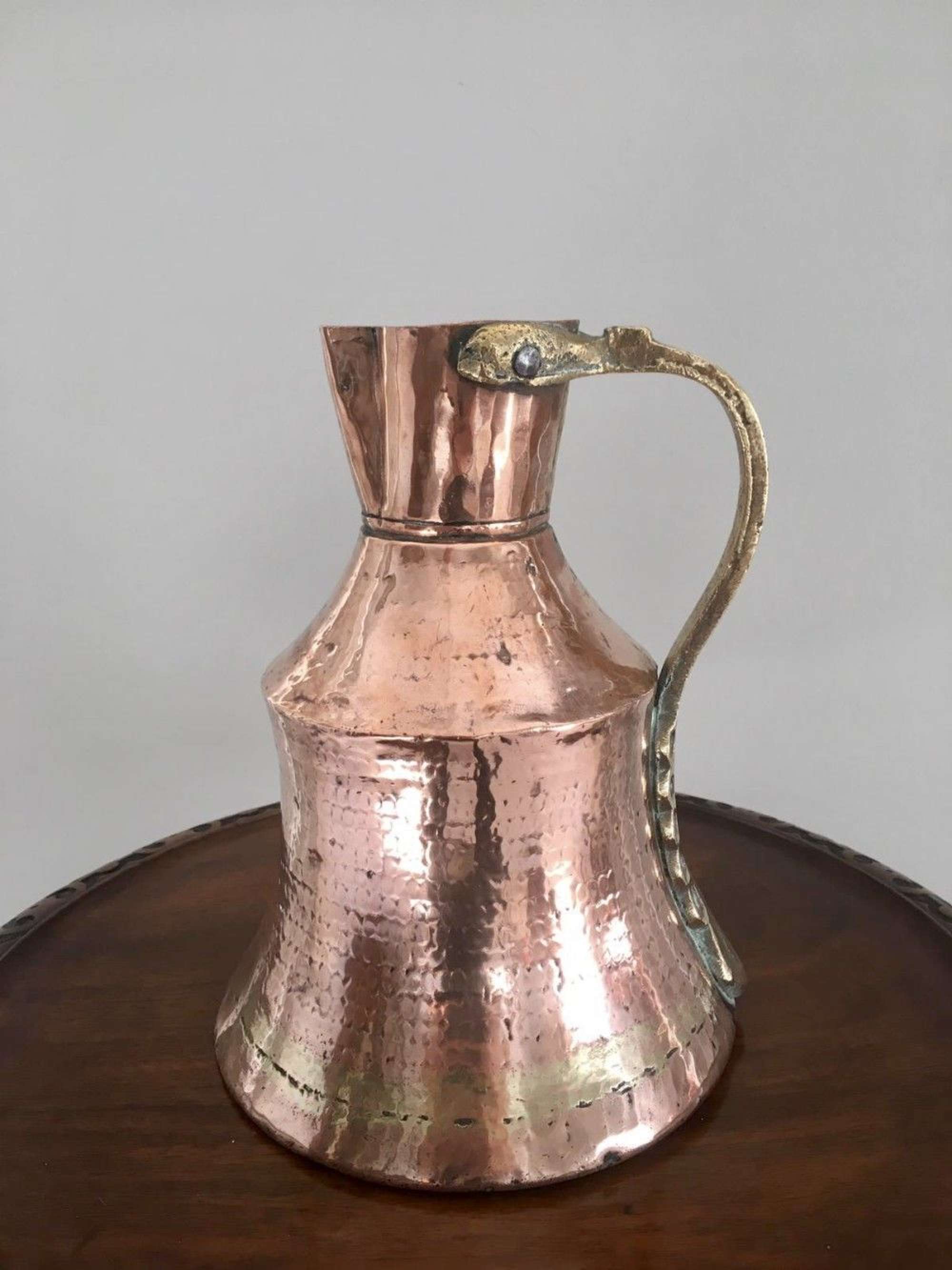 Antique Arts And Crafts Copper And Brass Milk Jug
