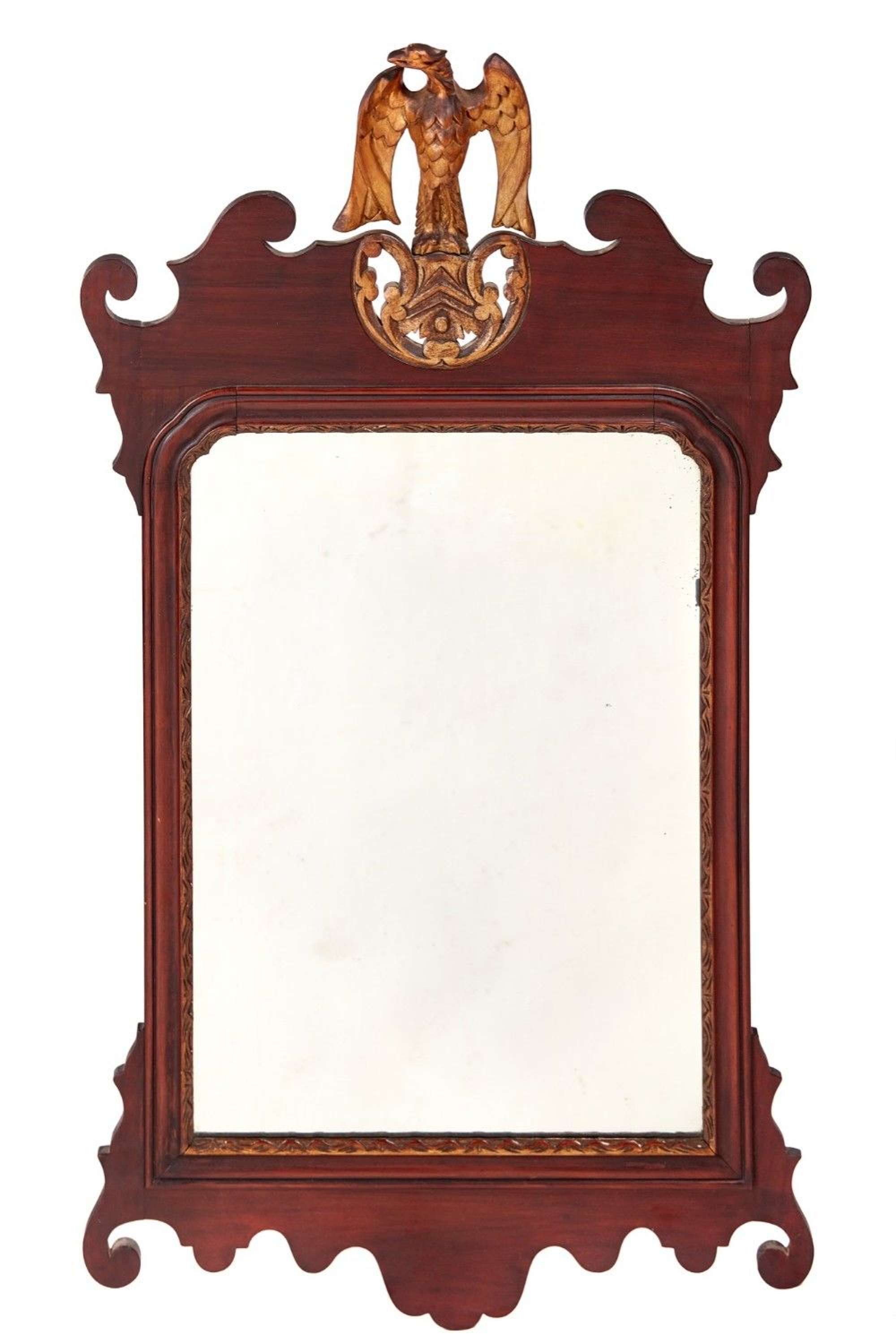 Large Antique Edwardian Mahogany Wall Mirror