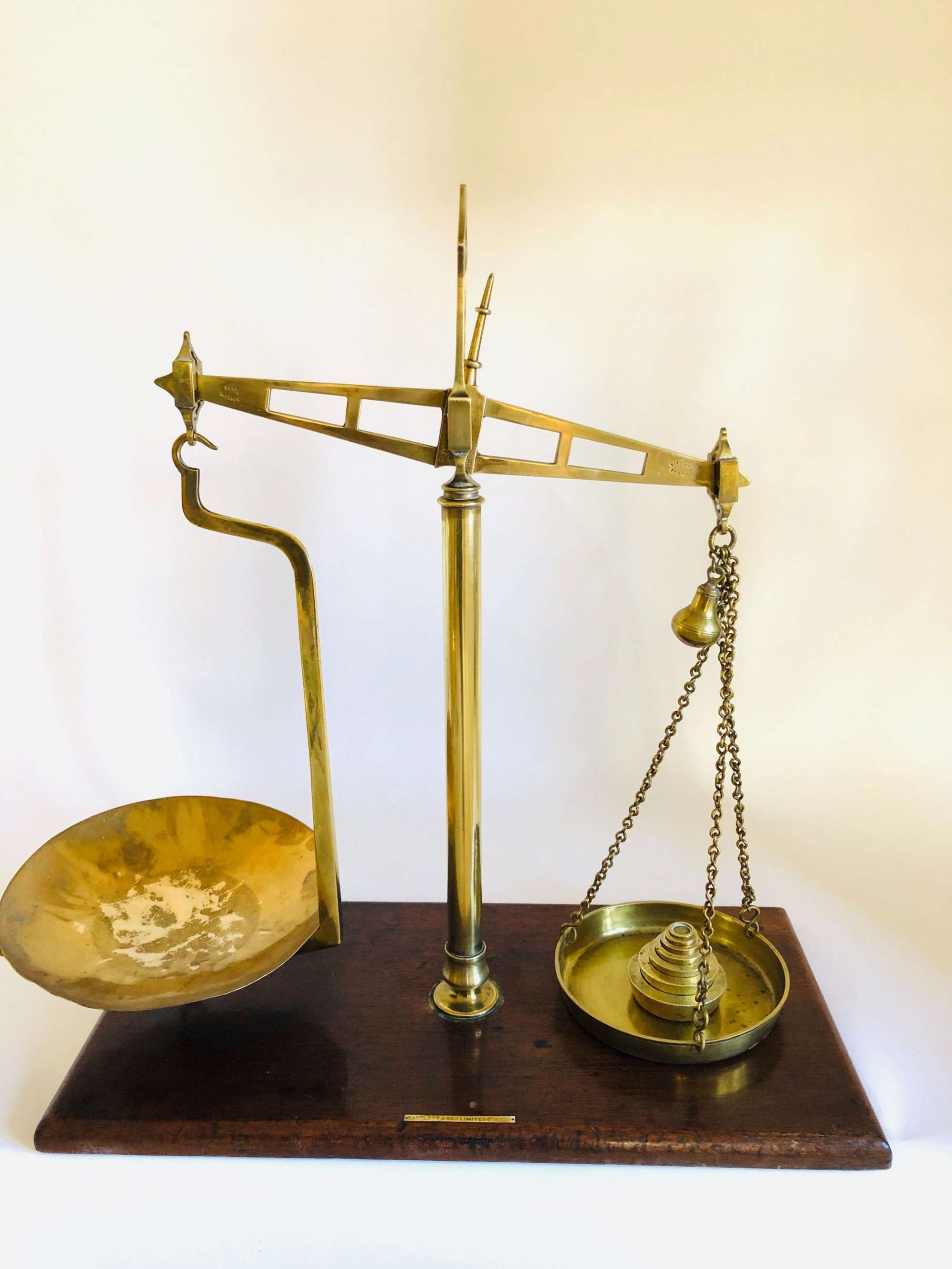 Pair Of Antique Brass Scales