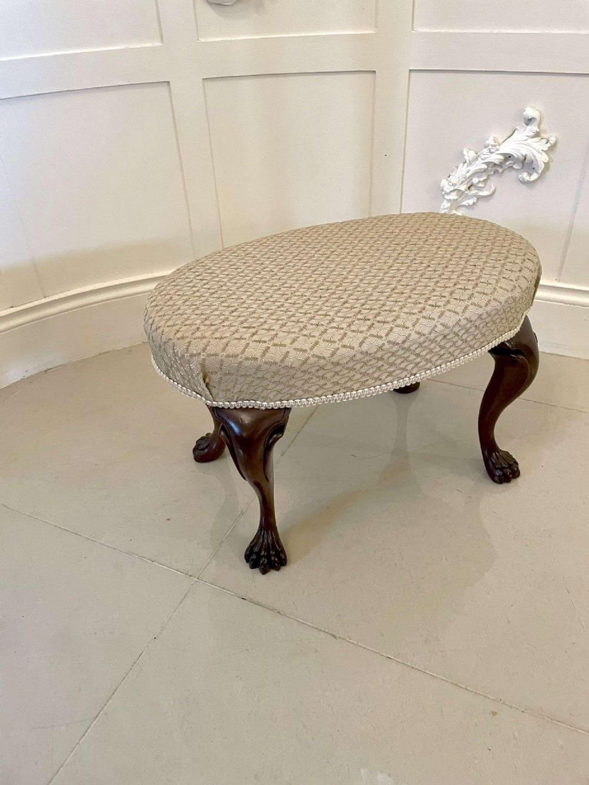 Antique Victorian Oval Shaped Stool