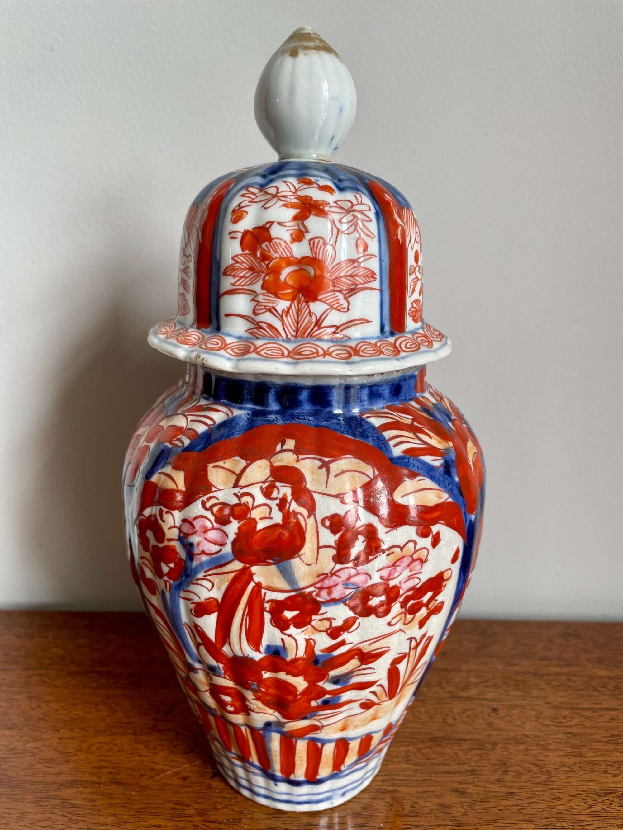 Antique Shaped Imari Vase With Lid
