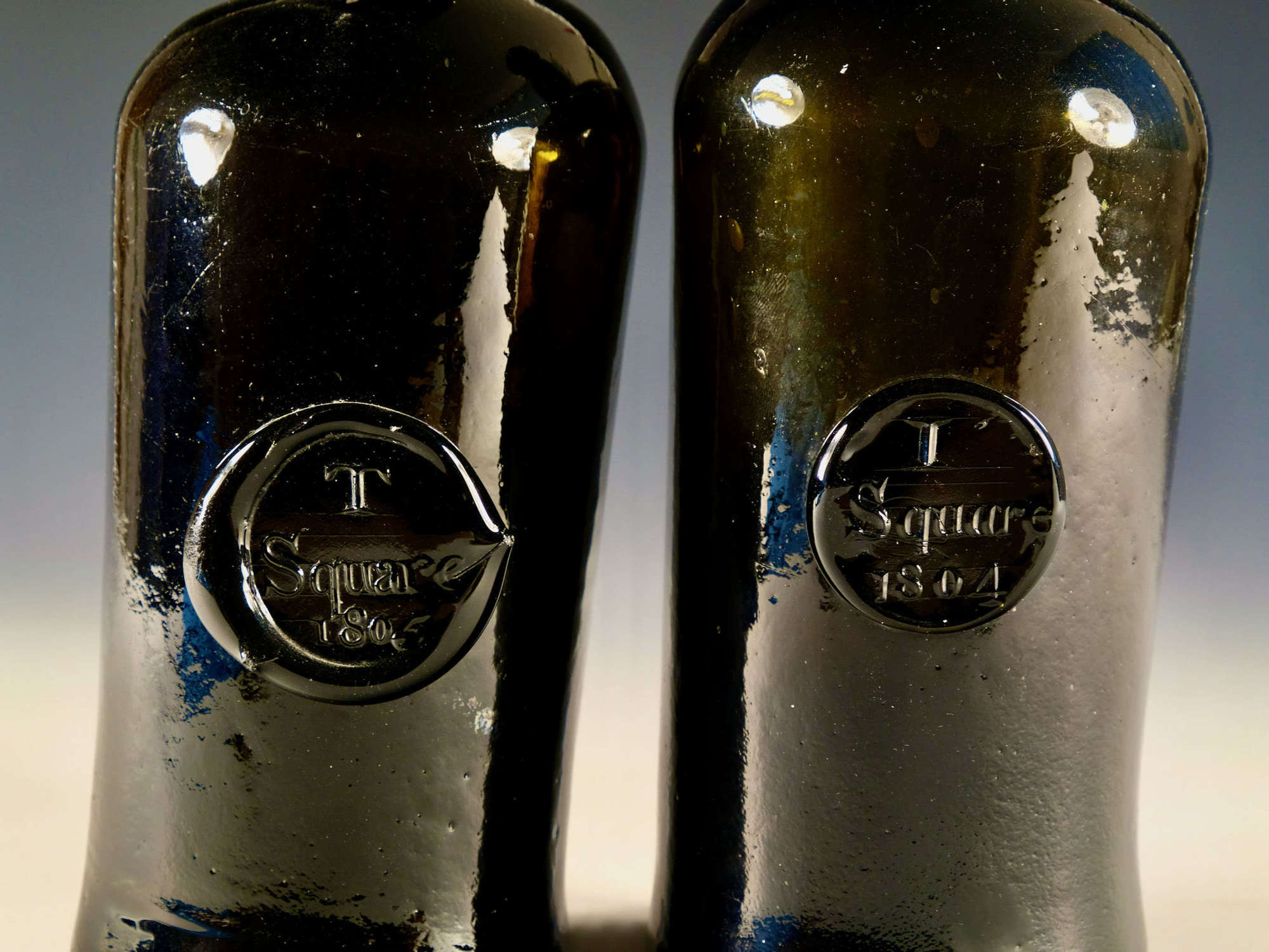 Antique wine bottle - two sealed bottles English c1805 & 1806
