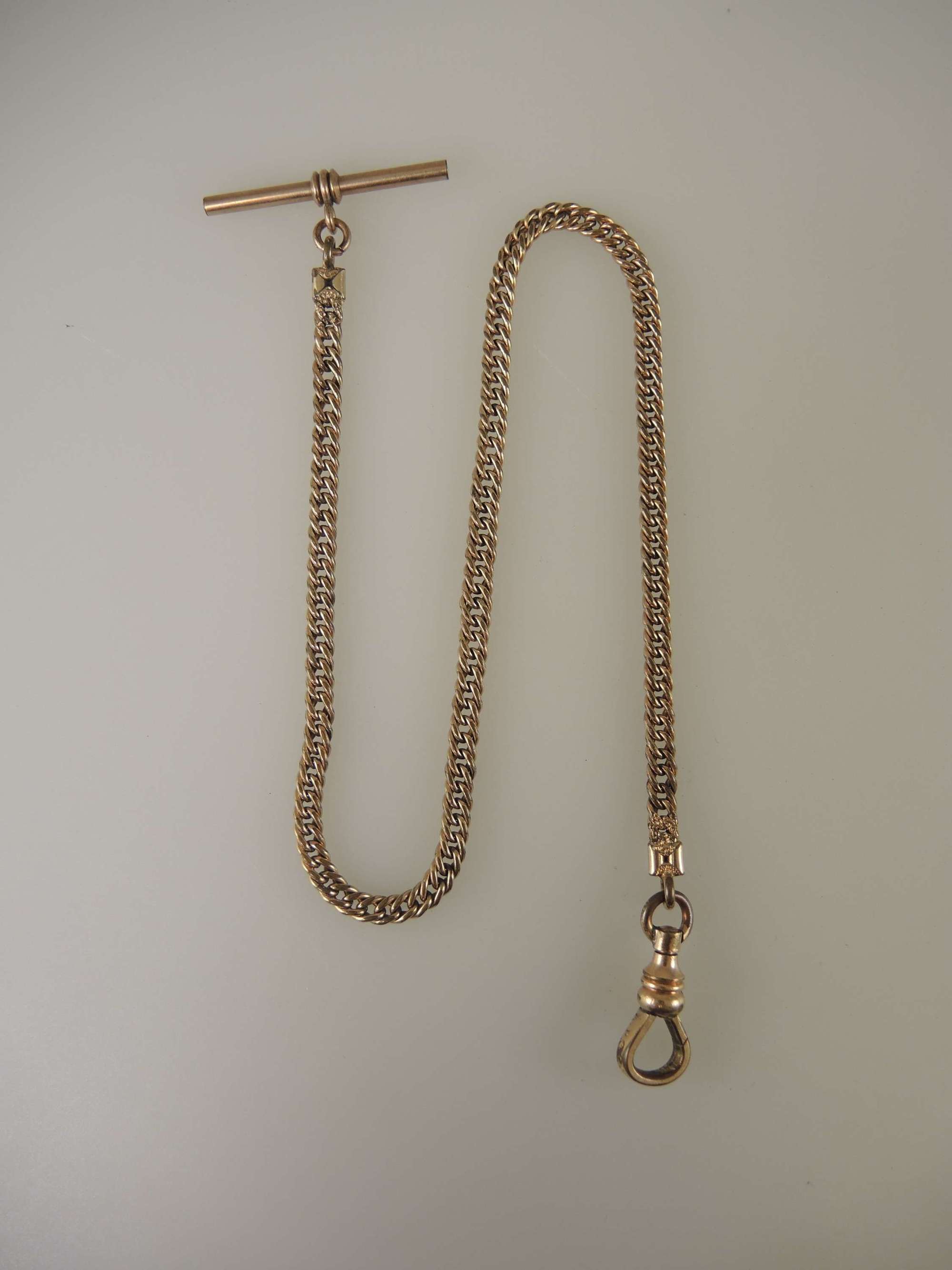 Victorian gold plated pocket watch chain 1890