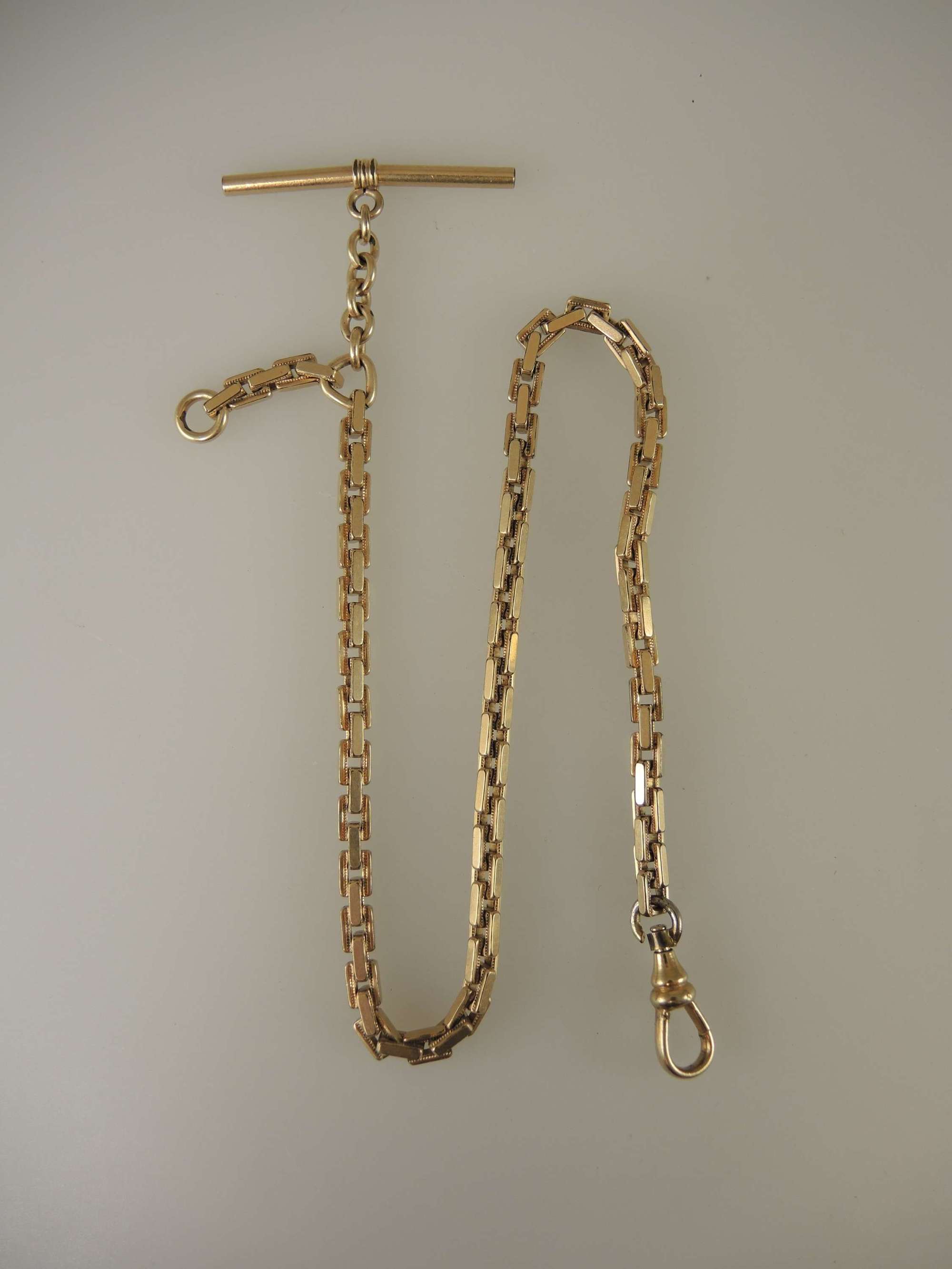 Victorian gold plated pocket watch chain 1890