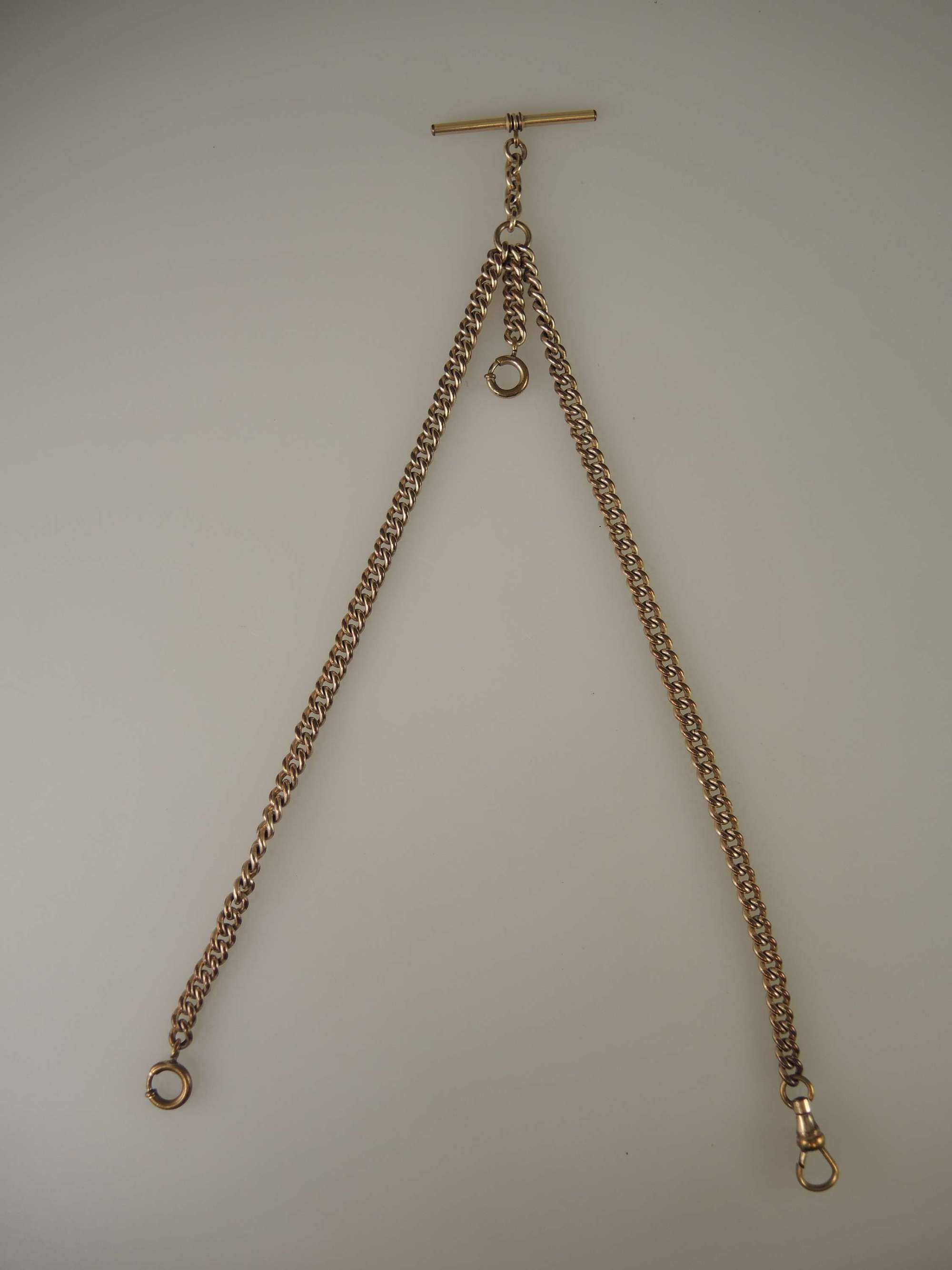 Victorian gold plated double pocket watch chain c1890