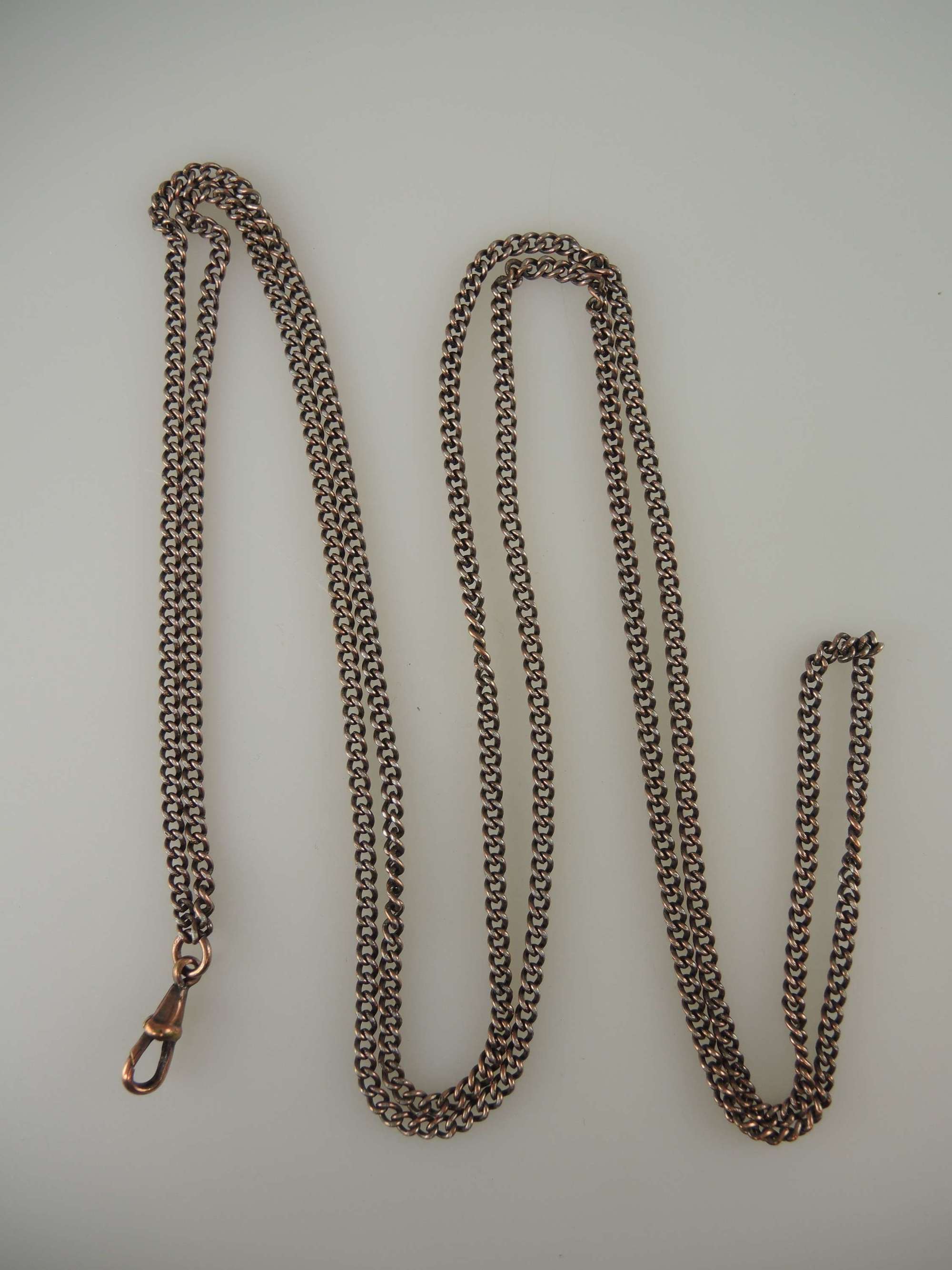 Victorian gold plated long guard watch chain c1890