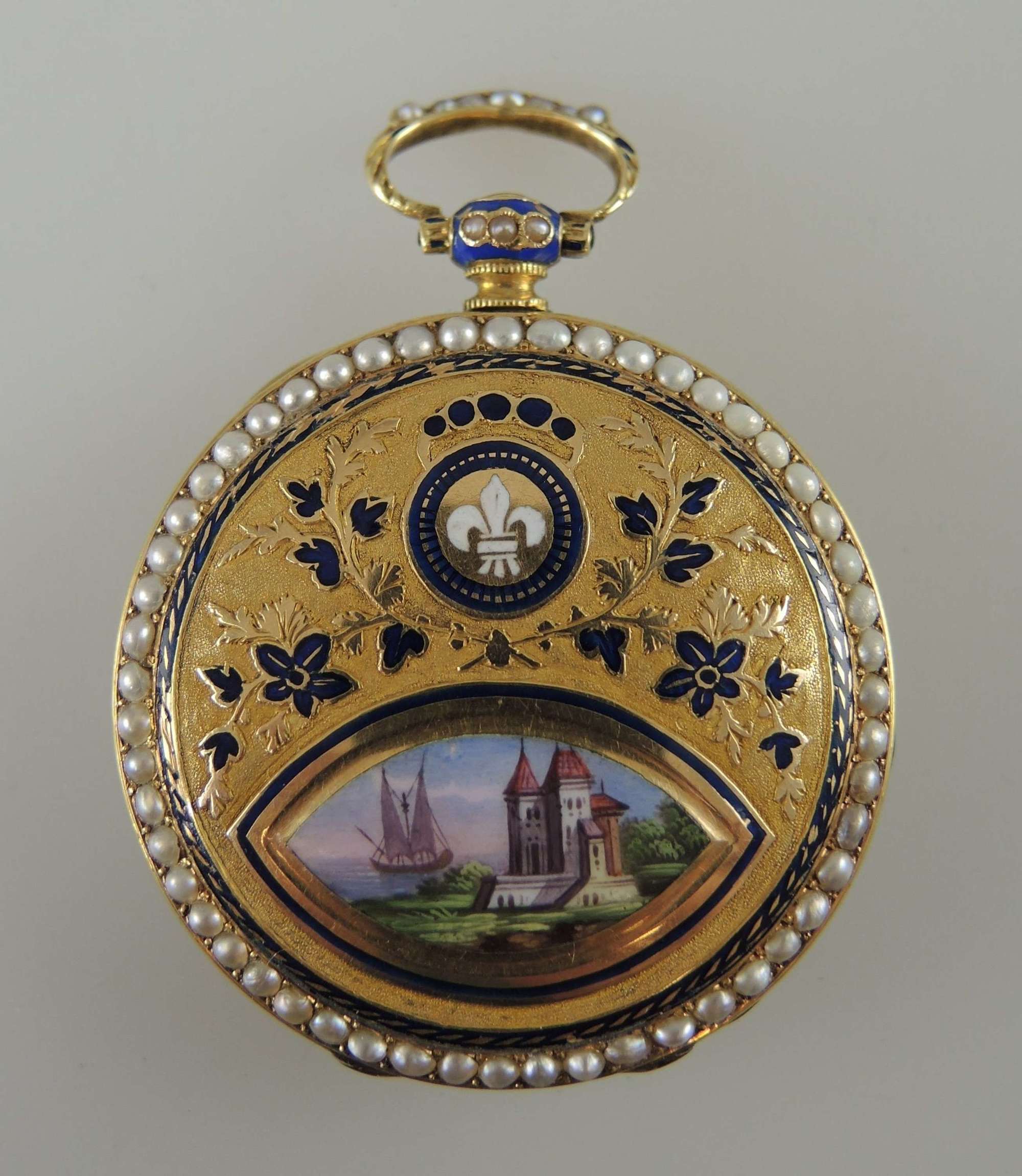 Beautiful 18K gold and enamel pocket watch by H. Capt c1845