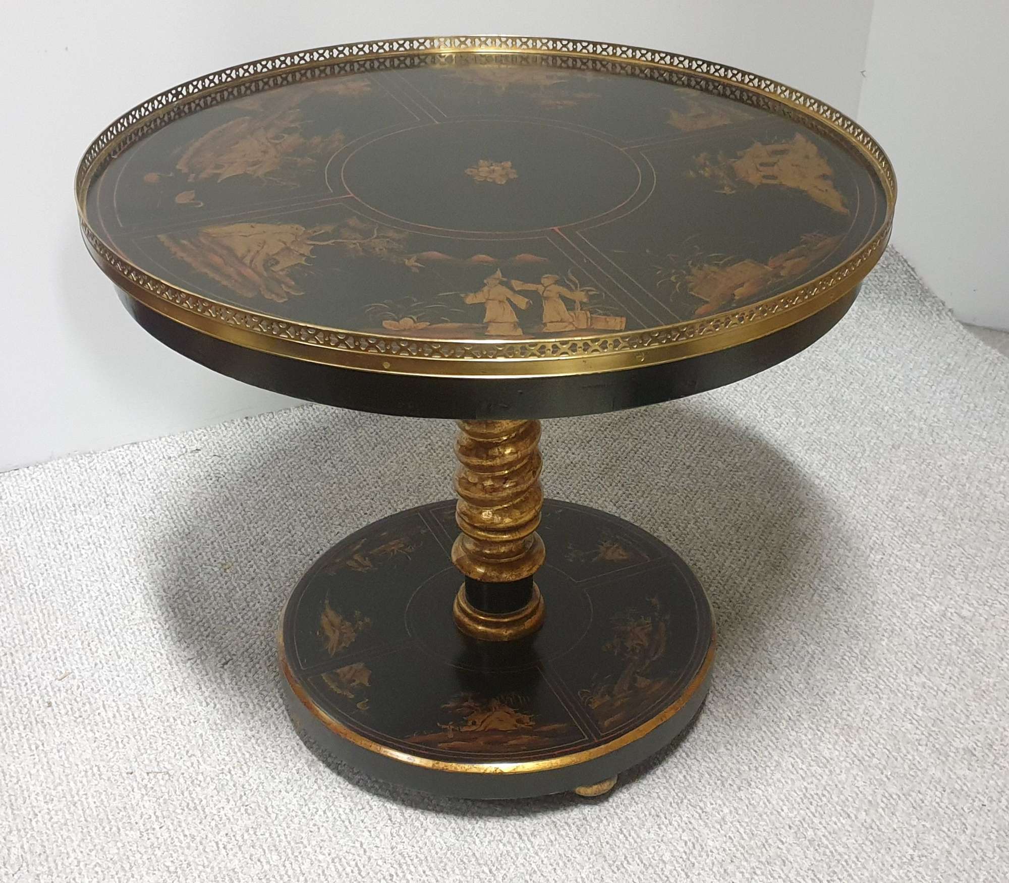 Superb Chinoiserie Laquered And Gilt Centre Table