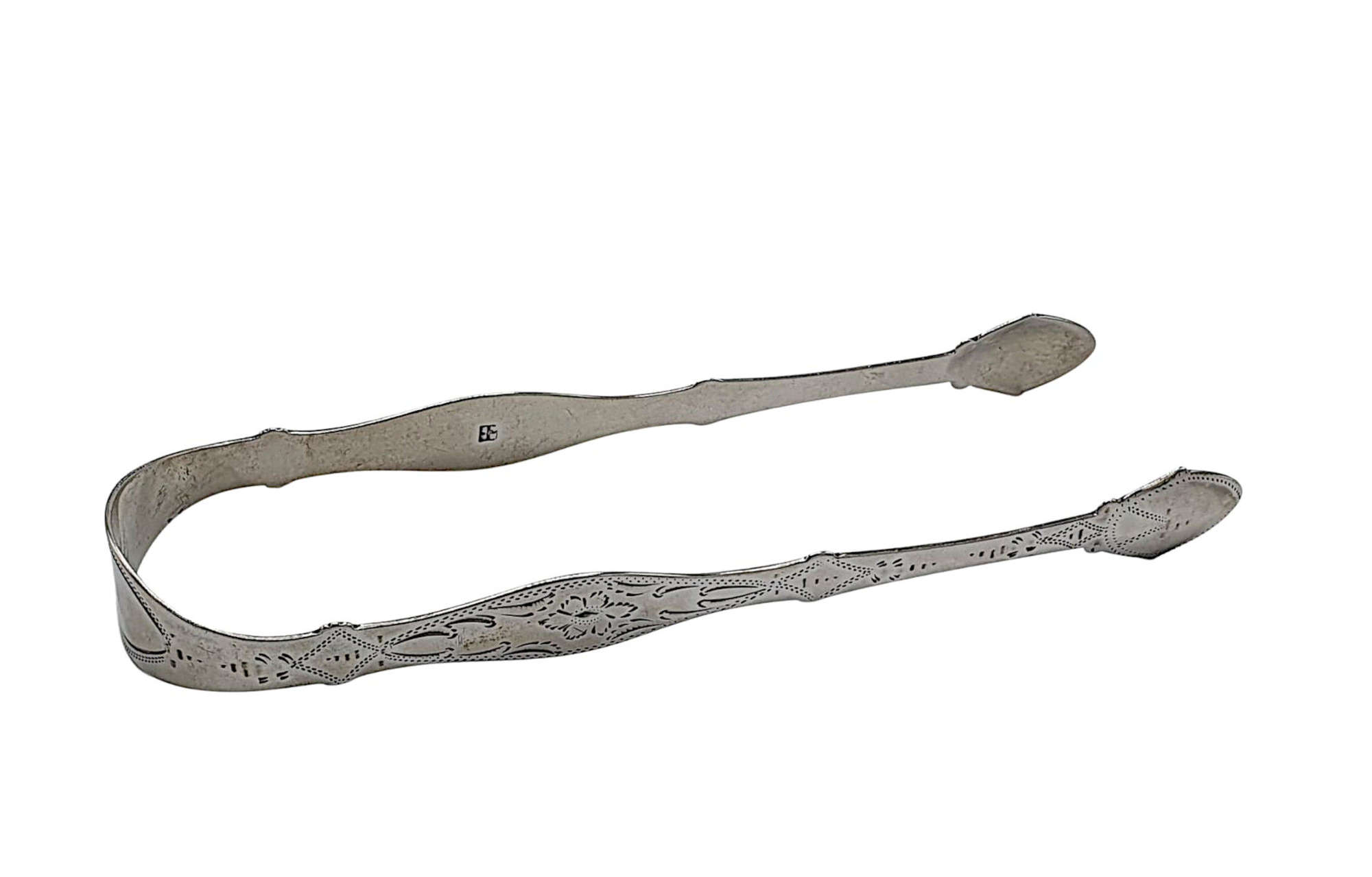 Early 19th Century George Iii Sterling Silver Sugar Tongs