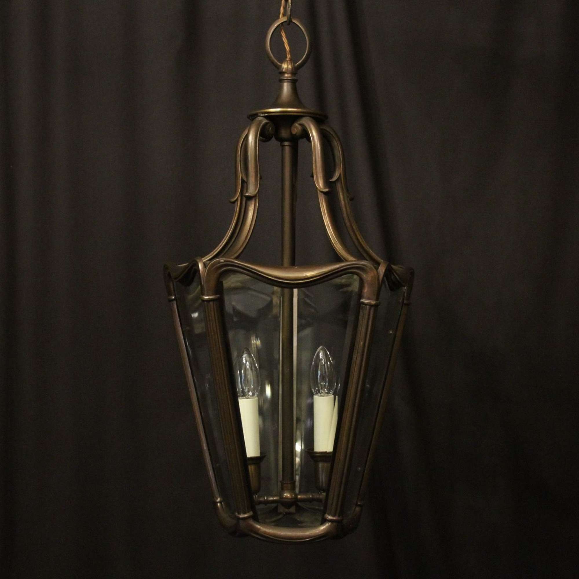 French Bronze Twin Light Antique Hall Lantern