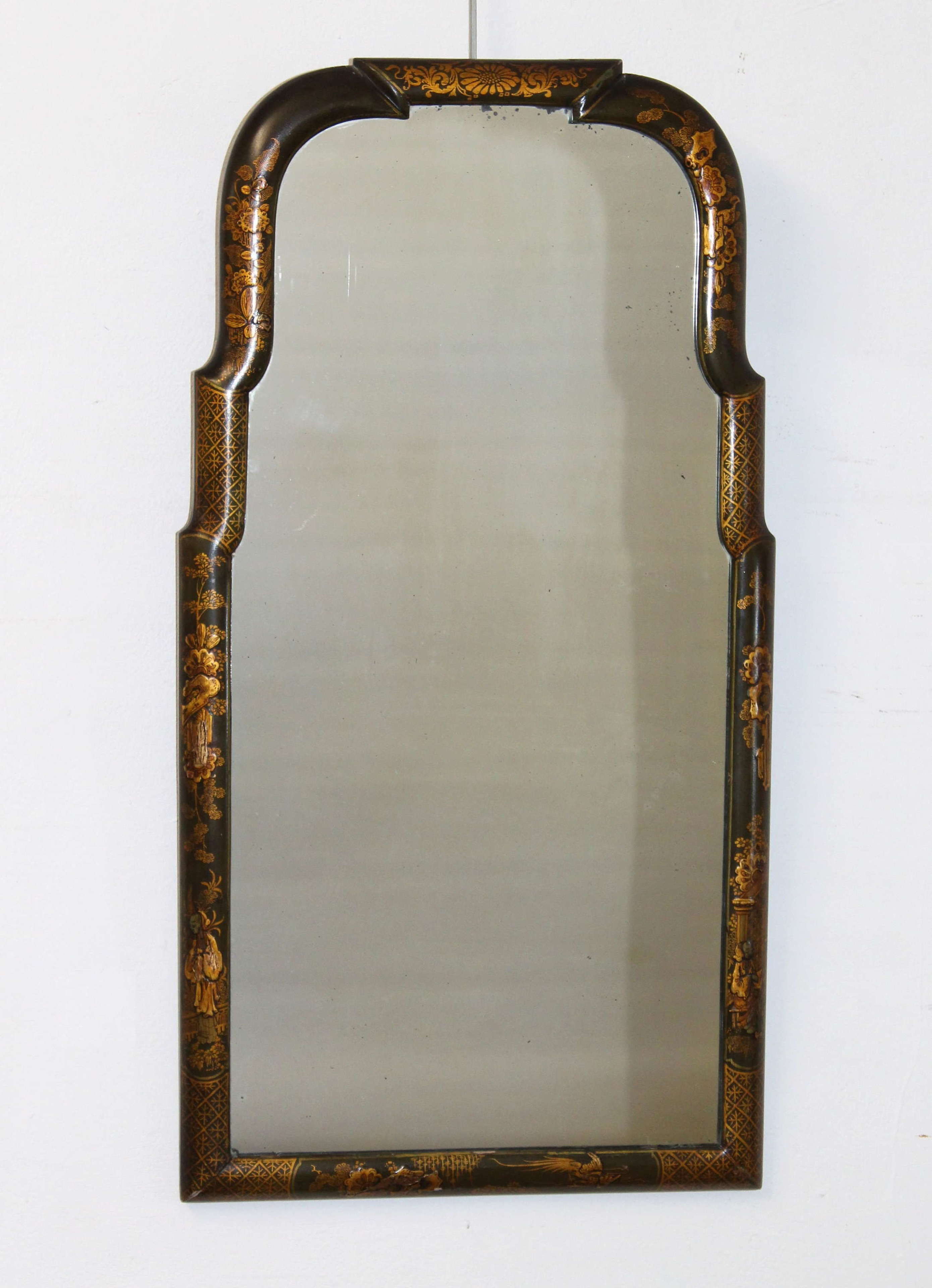 Antique English pier mirror with Chinoiserie frame