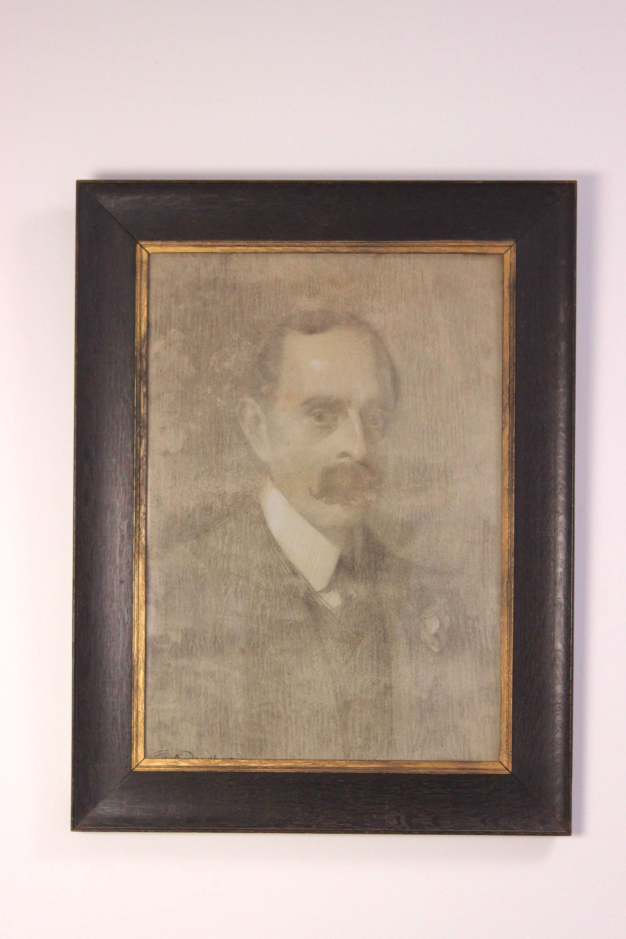 Graphite portrait of an English gentleman  signed Frank Darvil 1904